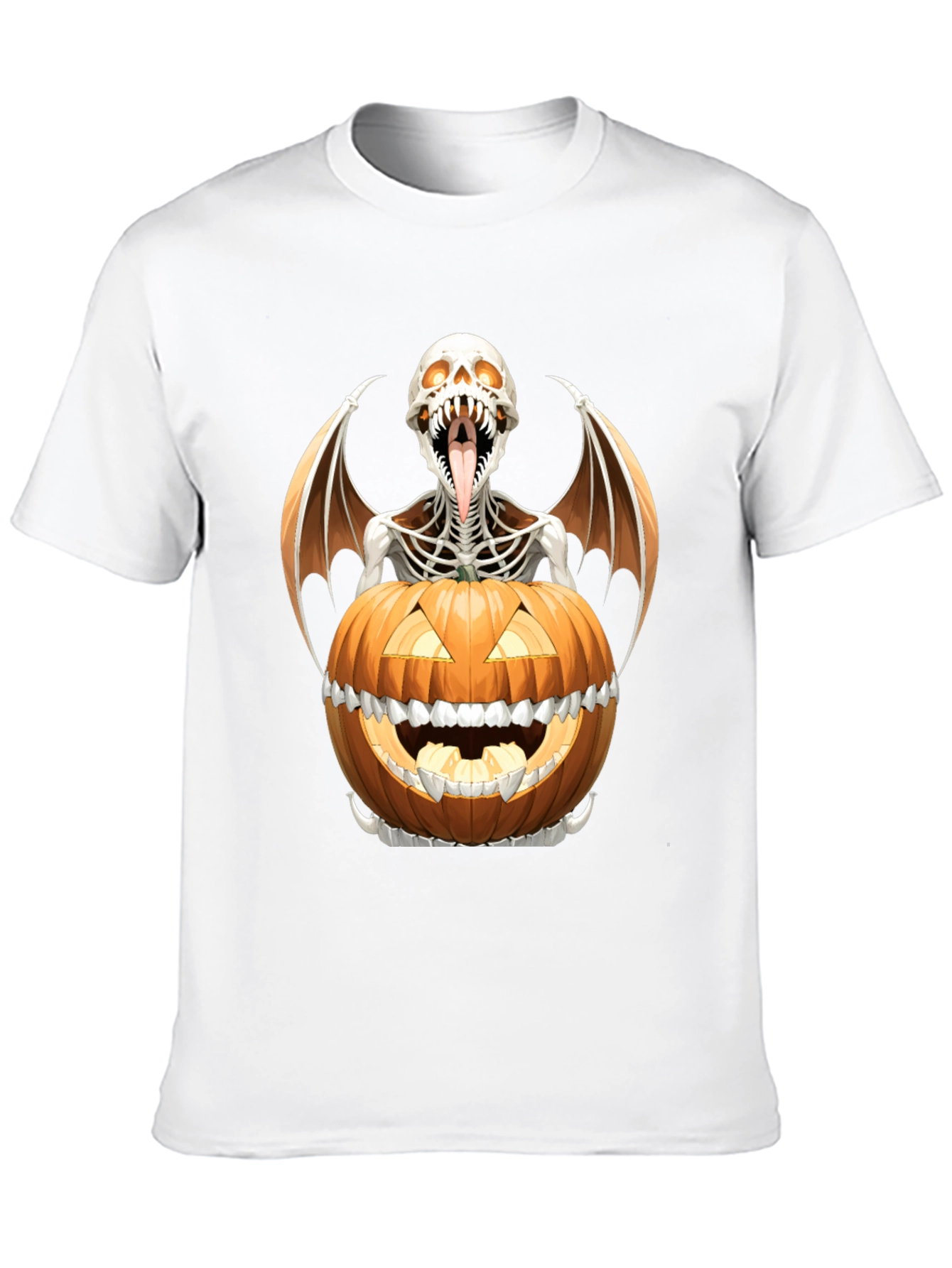 Halloween Skeleton Pumpkin Graphic Tee
