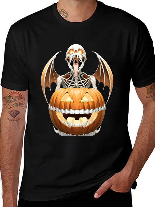 Halloween Skeleton Pumpkin Graphic Tee