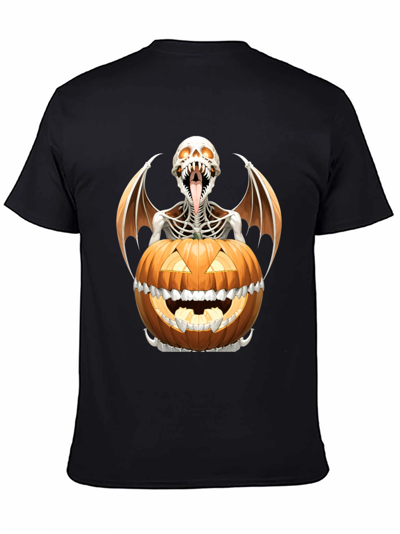 Halloween Skeleton Pumpkin Graphic Tee