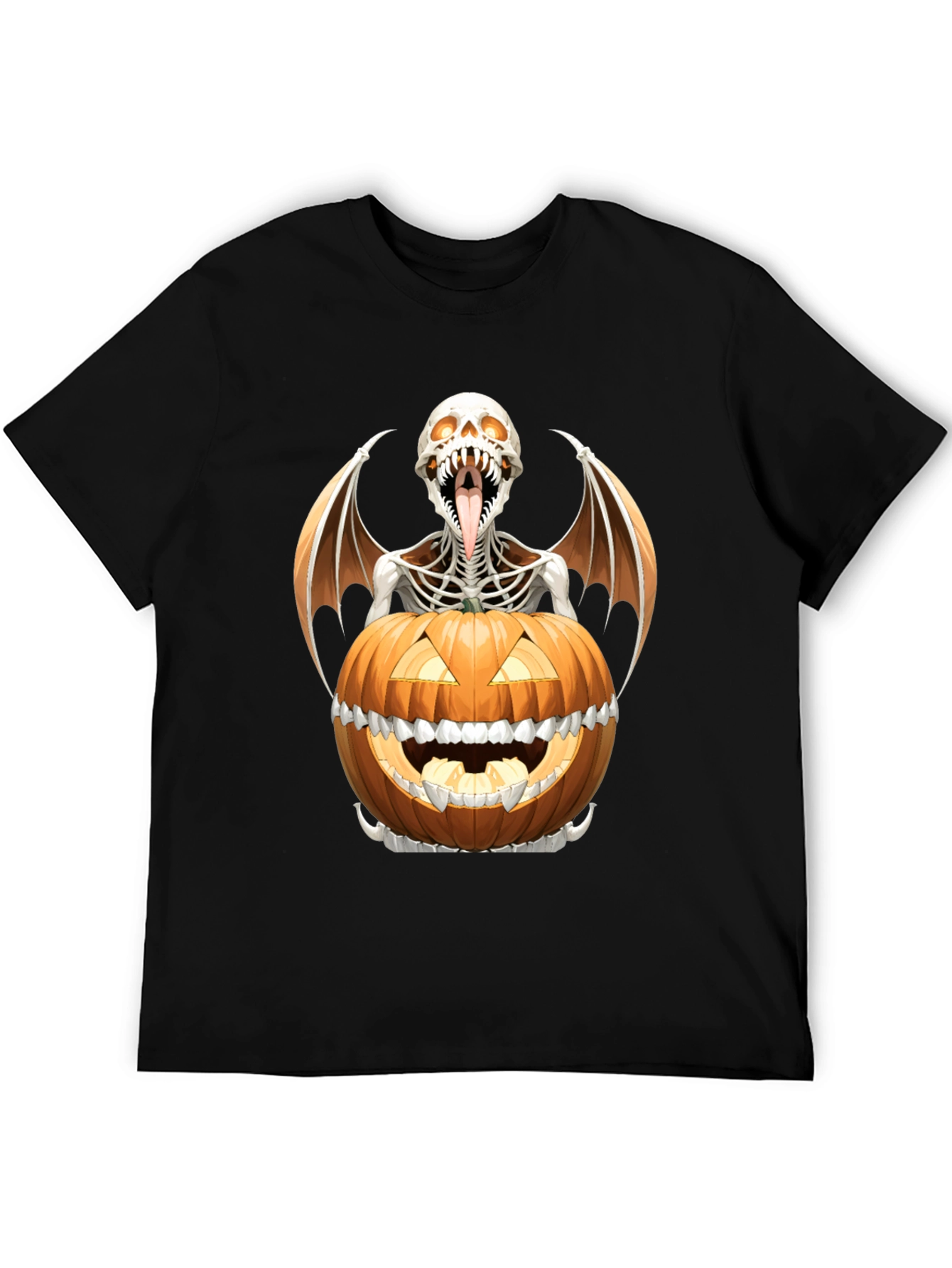 Halloween Skeleton Pumpkin Graphic Tee