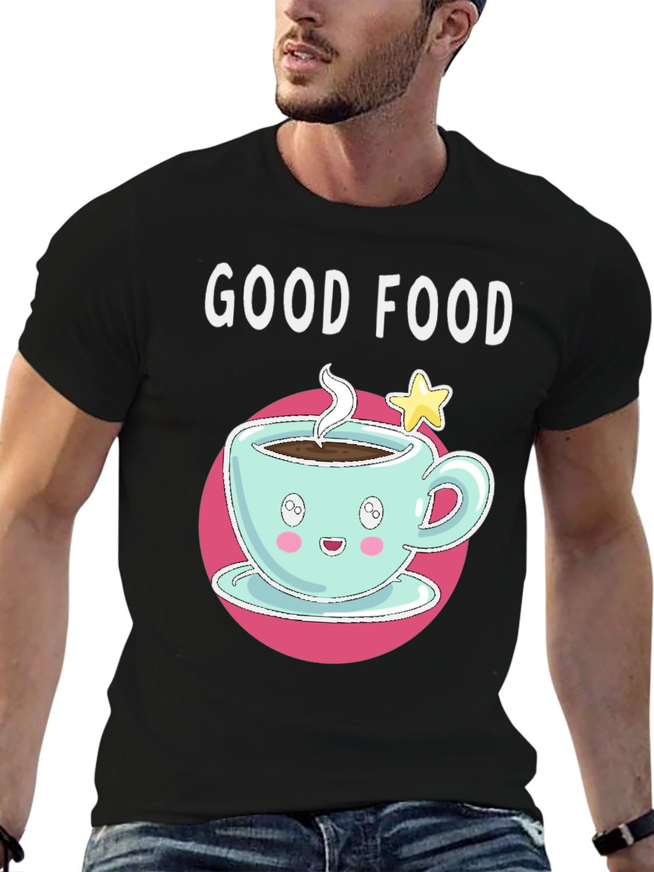 Good Food Cute Coffee Cup Graphic Tee