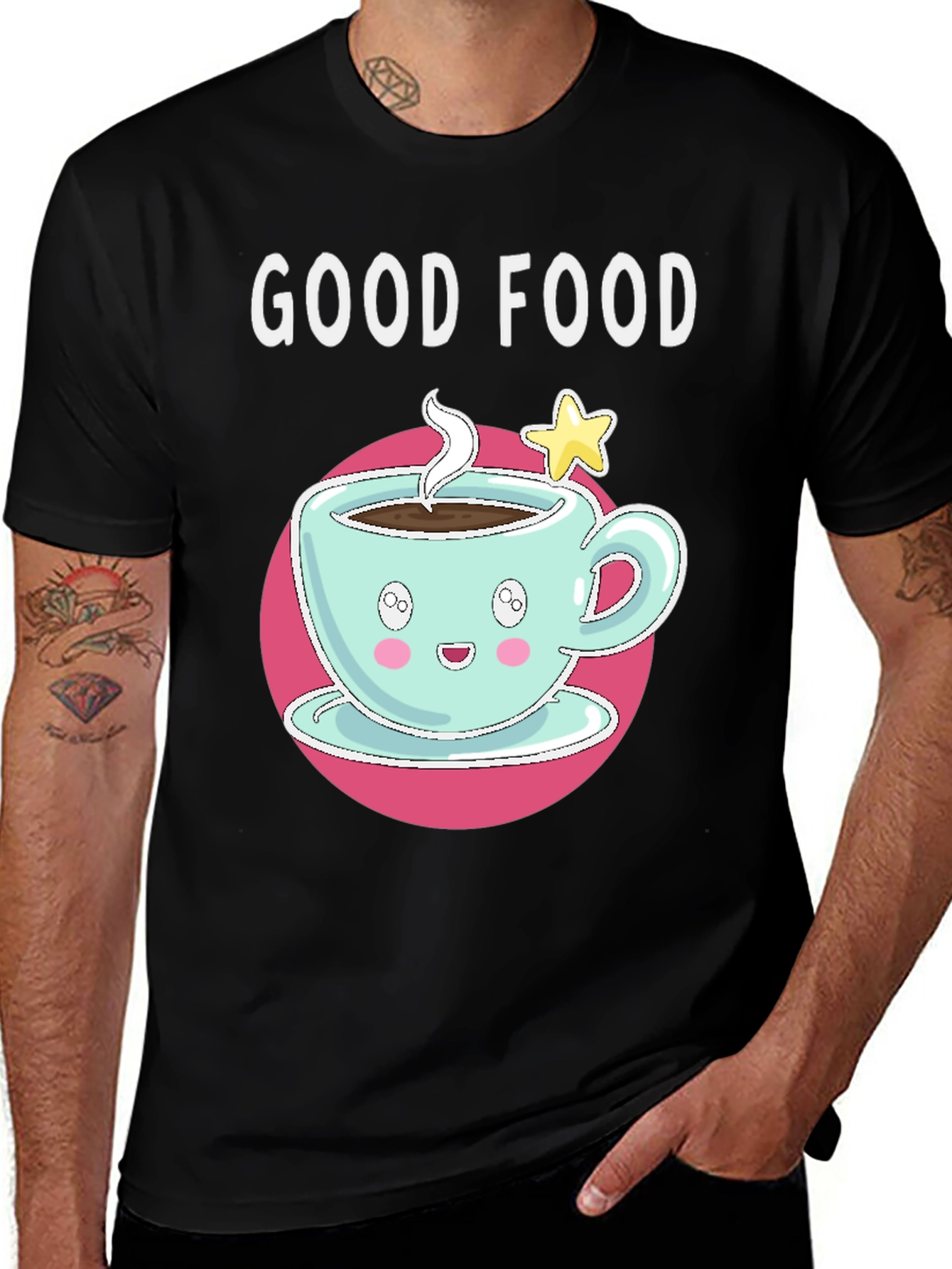 Good Food Cute Coffee Cup Graphic Tee