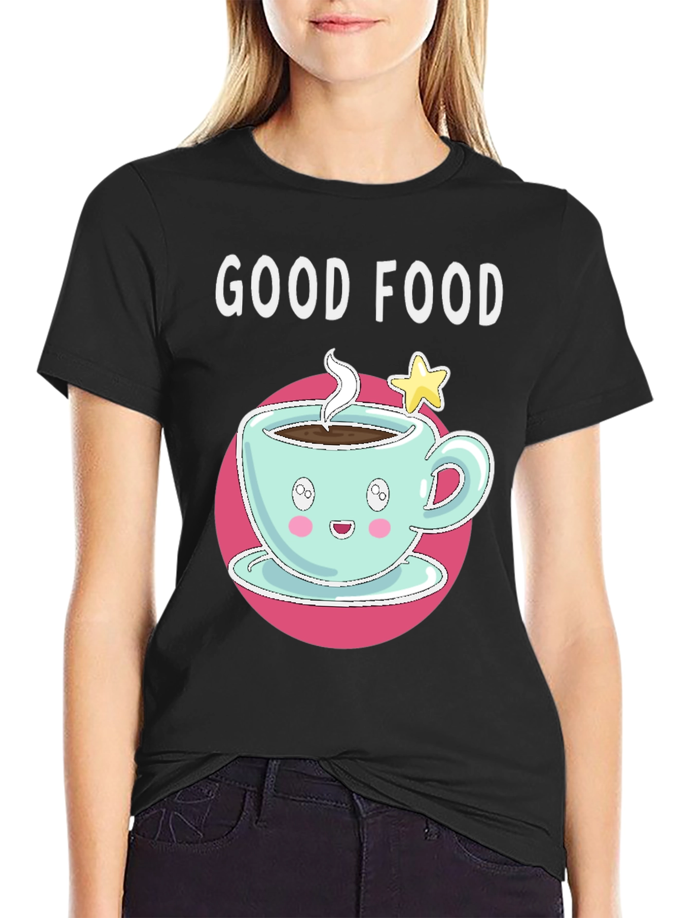 Good Food Cute Coffee Cup Graphic Tee