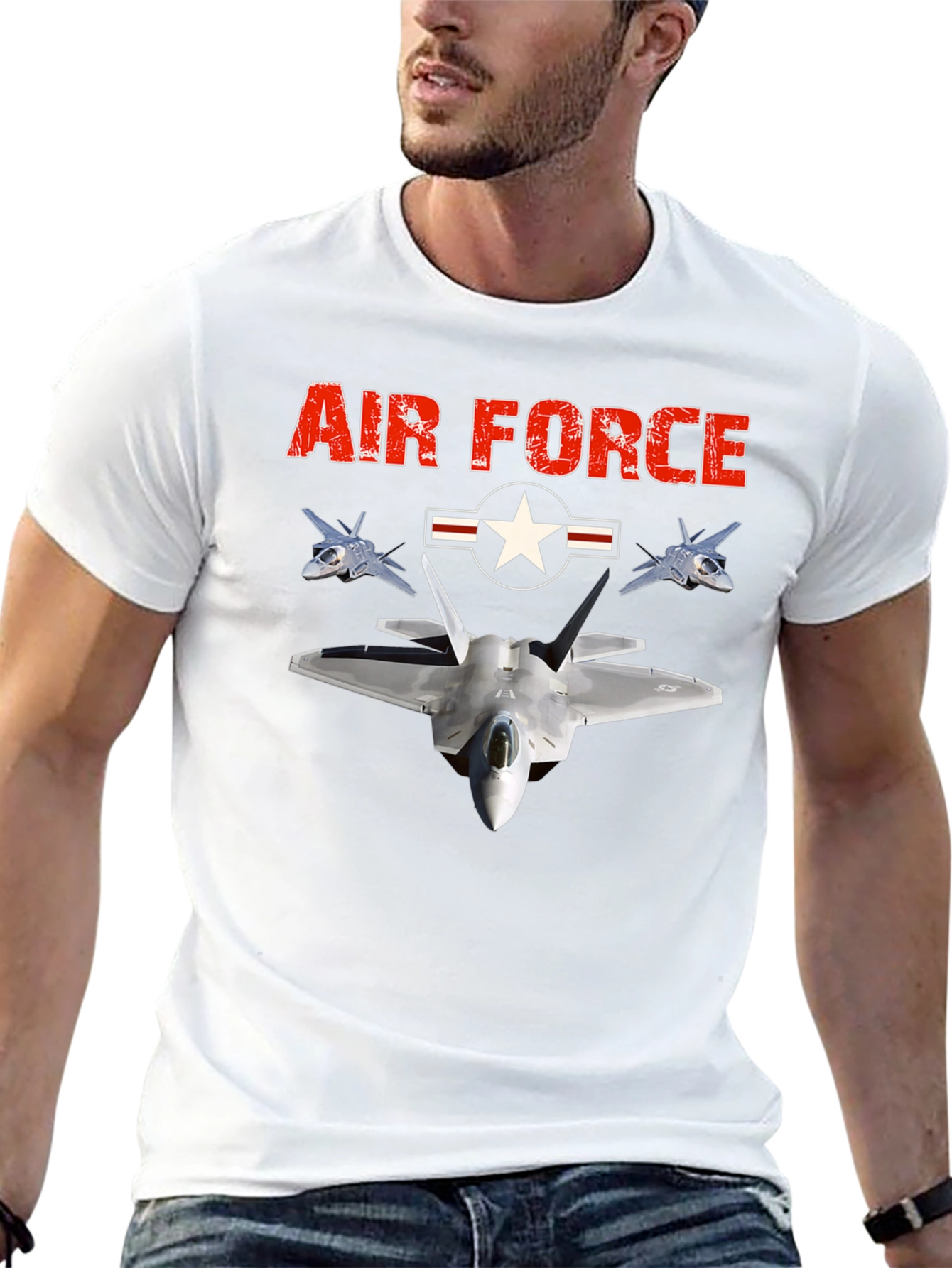 Air Force Jet Fighter Graphic T-Shirt