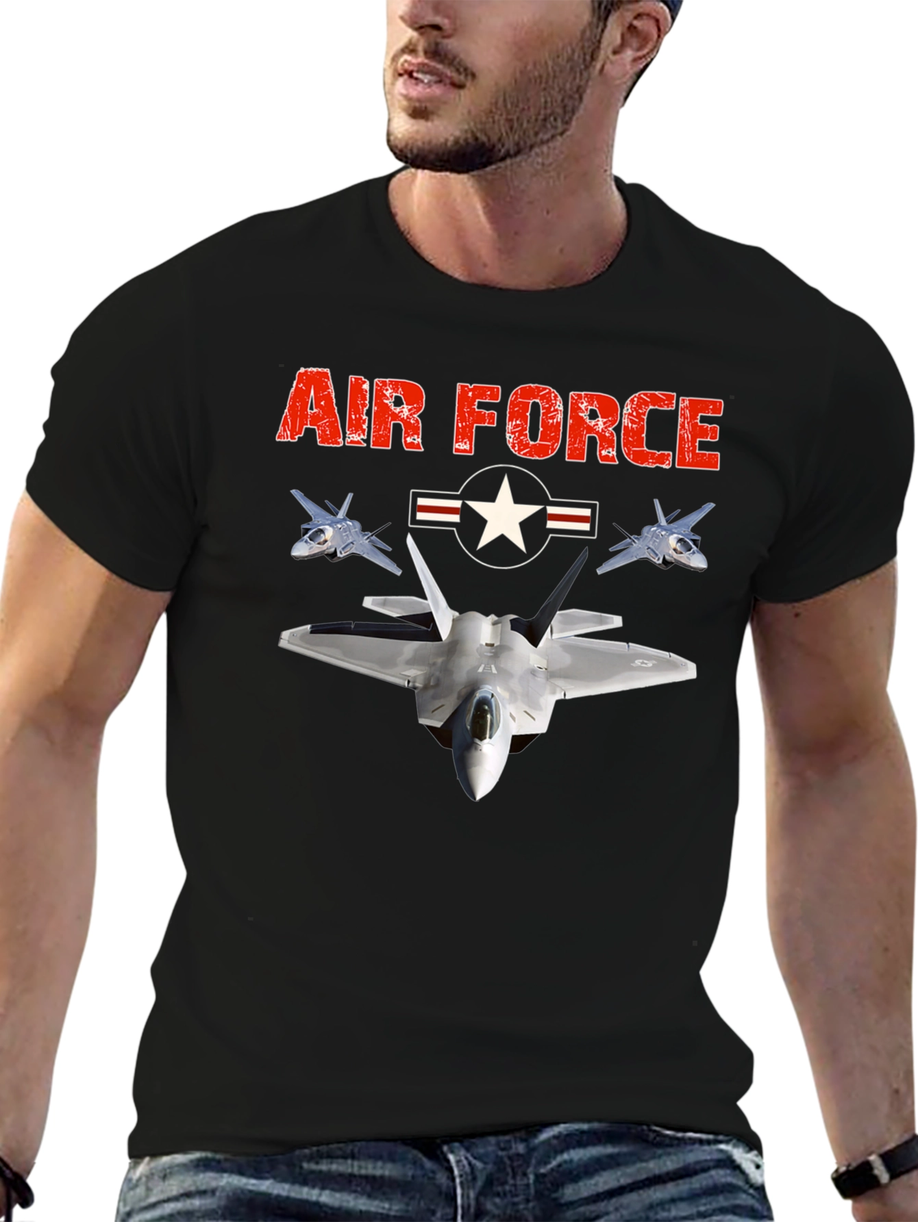 Air Force Jet Fighter Graphic T-Shirt
