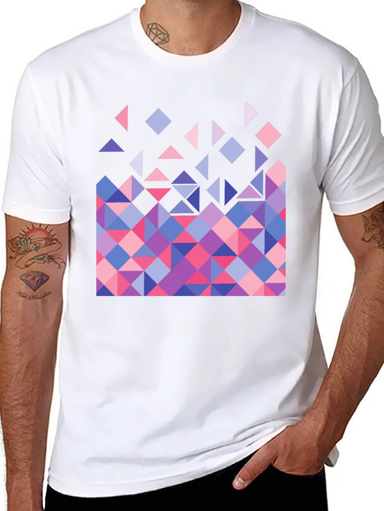 Geometric Triangle Pattern Graphic Tee