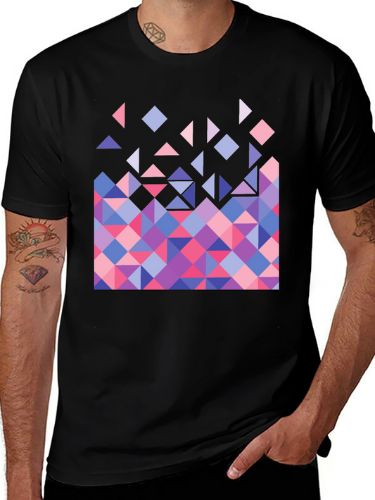 Geometric Triangle Pattern Graphic Tee
