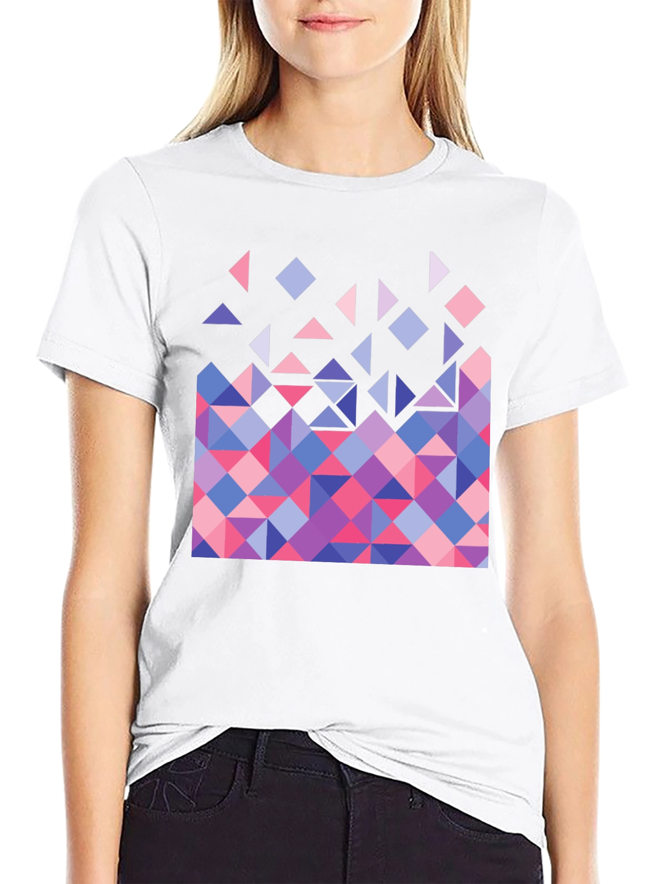 Geometric Triangle Pattern Graphic Tee