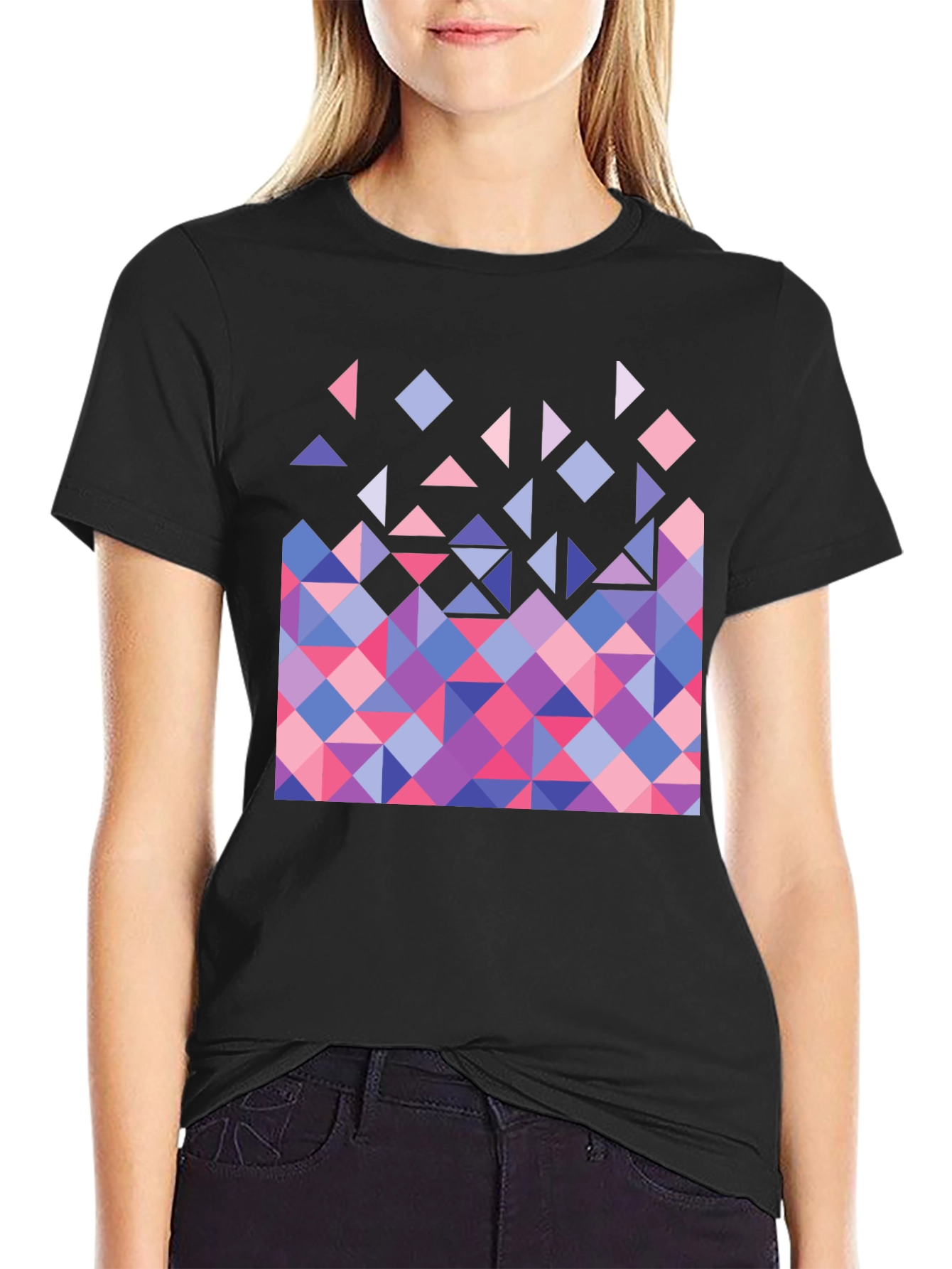 Geometric Triangle Pattern Graphic Tee