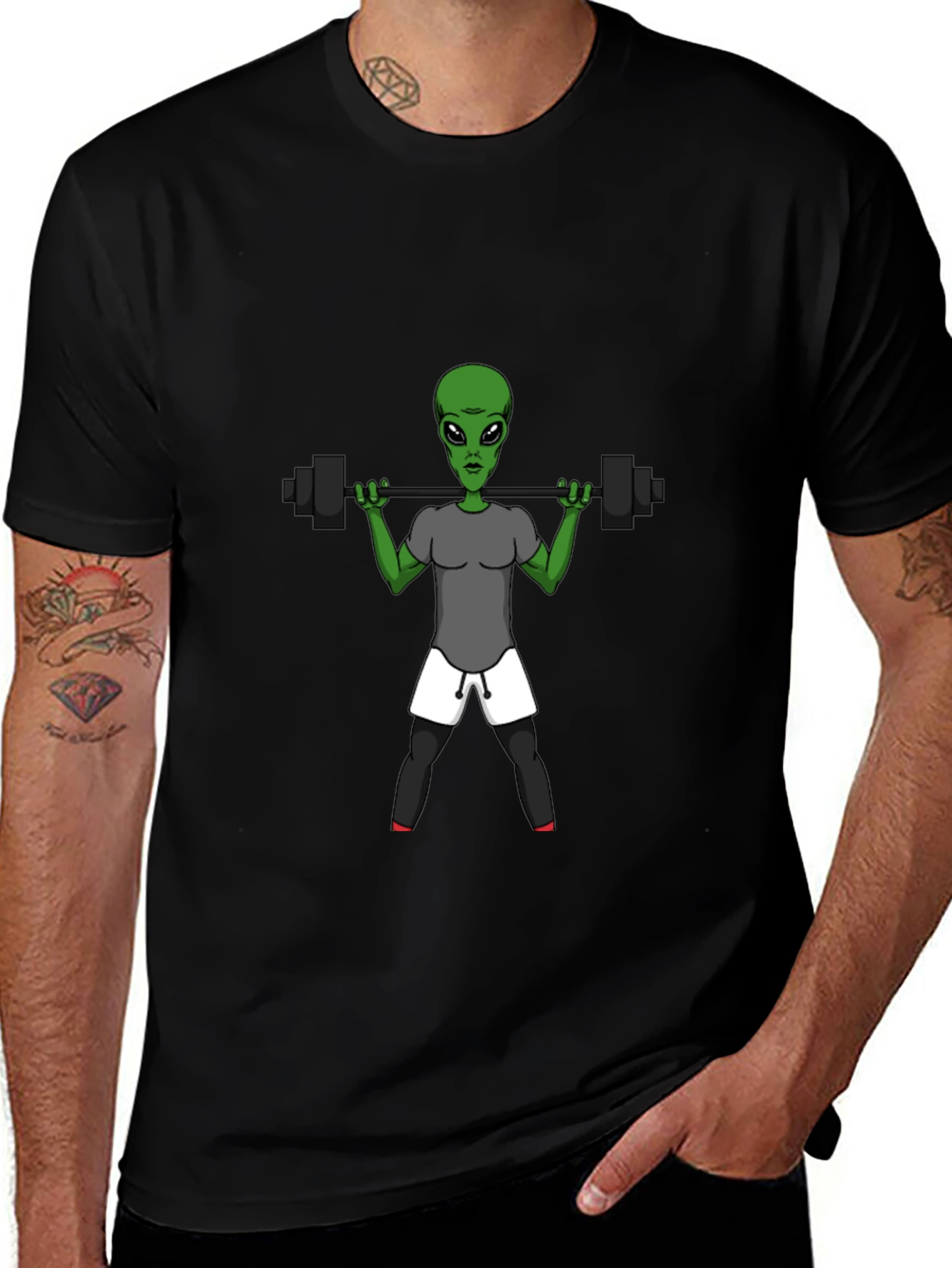 Alien Gym T-Shirt: Lift Off Your Workout!
