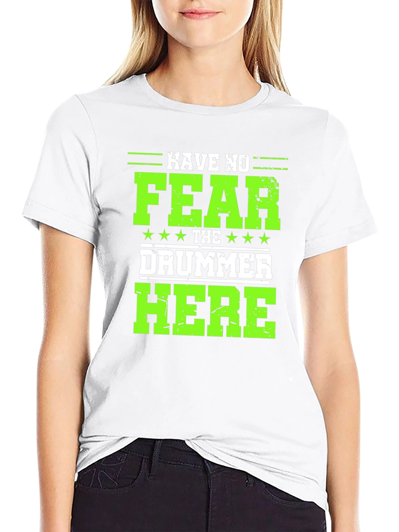 Have No Fear The Drummer Here Black T-Shirt