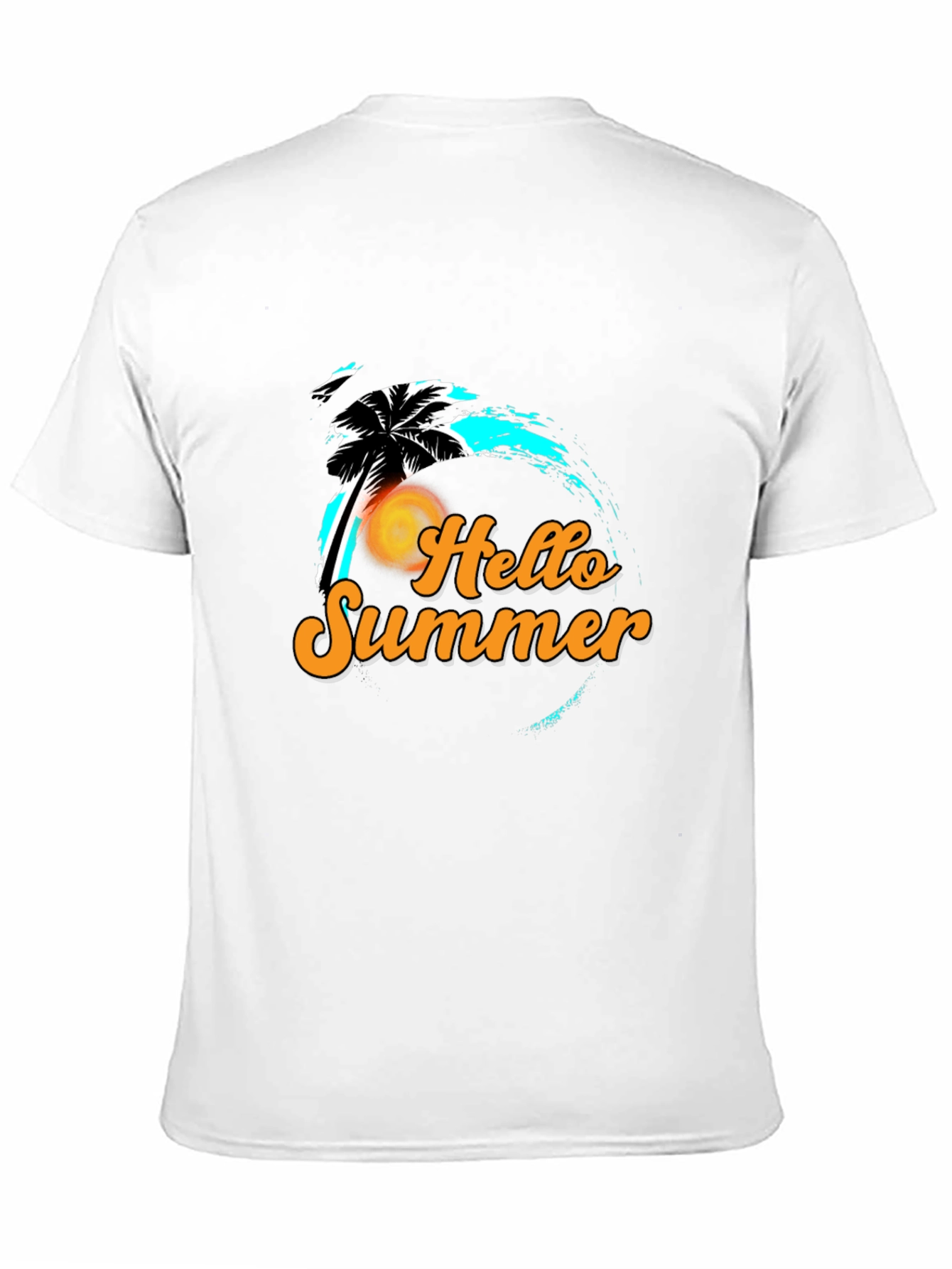 Hello Summer Black Graphic T-Shirt
