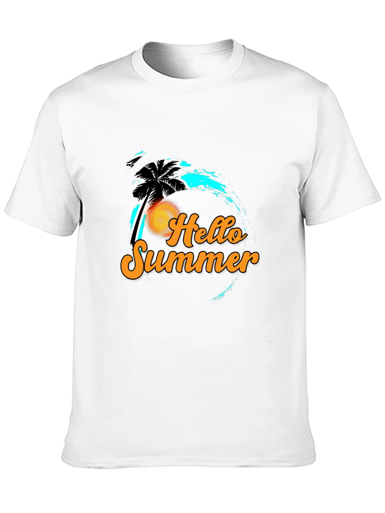 Hello Summer Black Graphic T-Shirt
