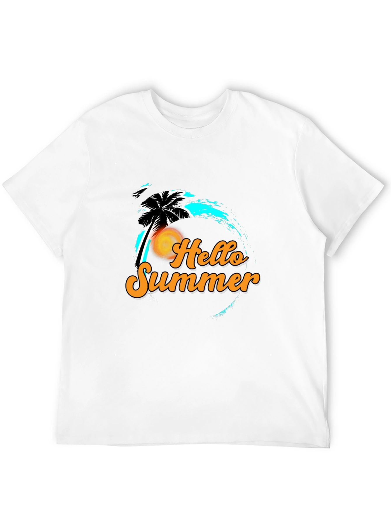 Hello Summer Black Graphic T-Shirt