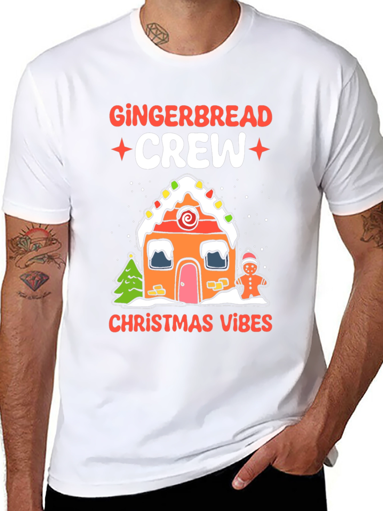 Gingerbread Crew Christmas Vibes Graphic Tee