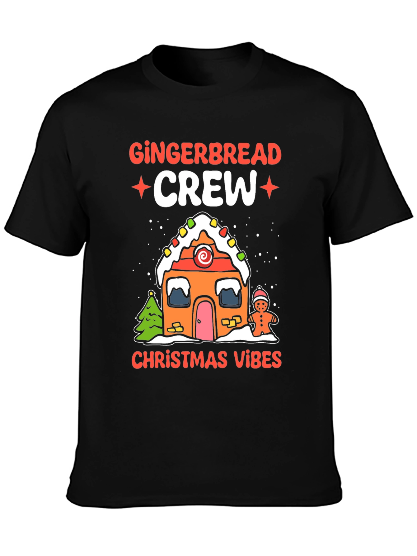 Gingerbread Crew Christmas Vibes Graphic Tee