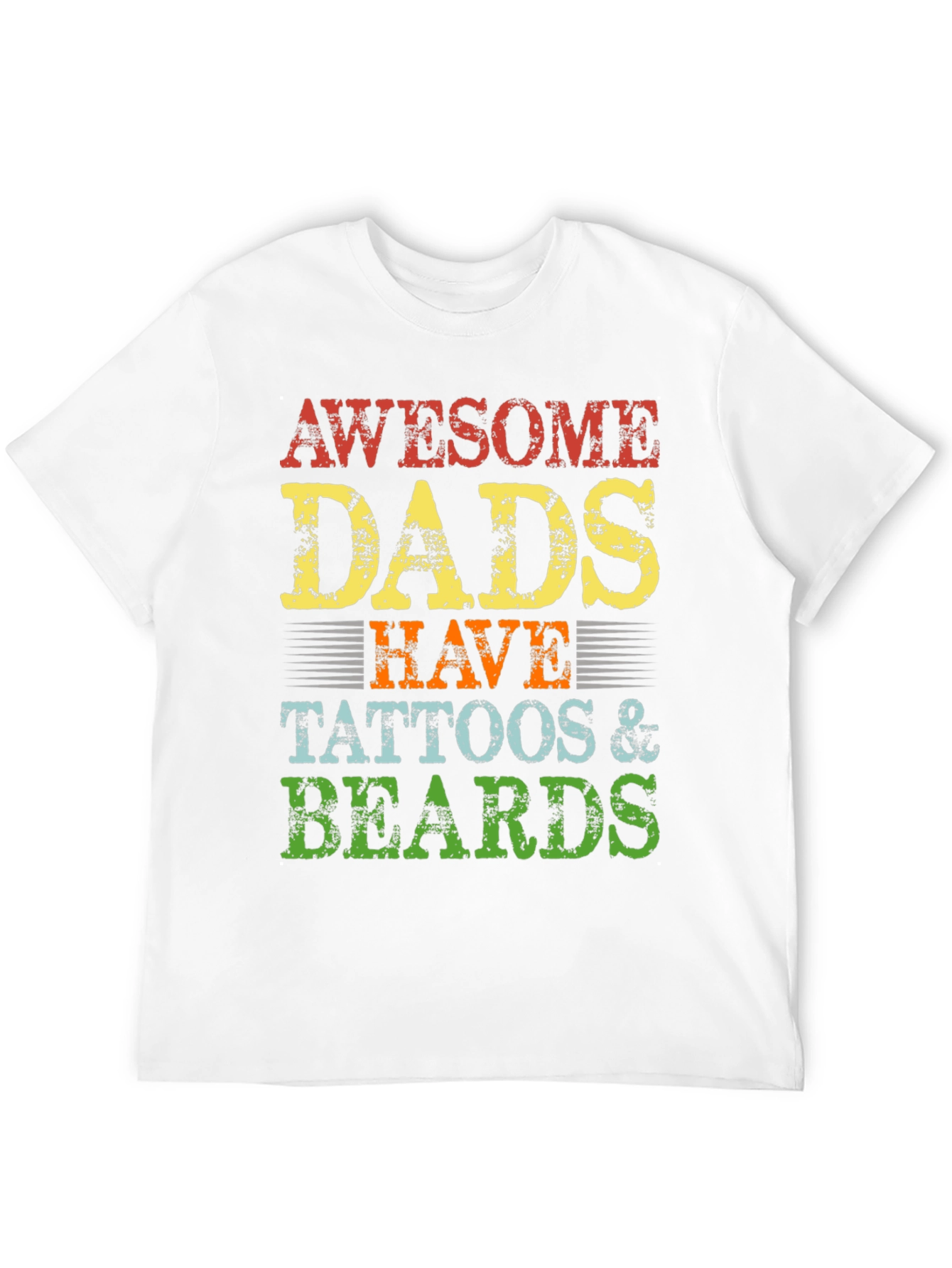 Awesome Dads Tattoos & Beards Graphic T-Shirt