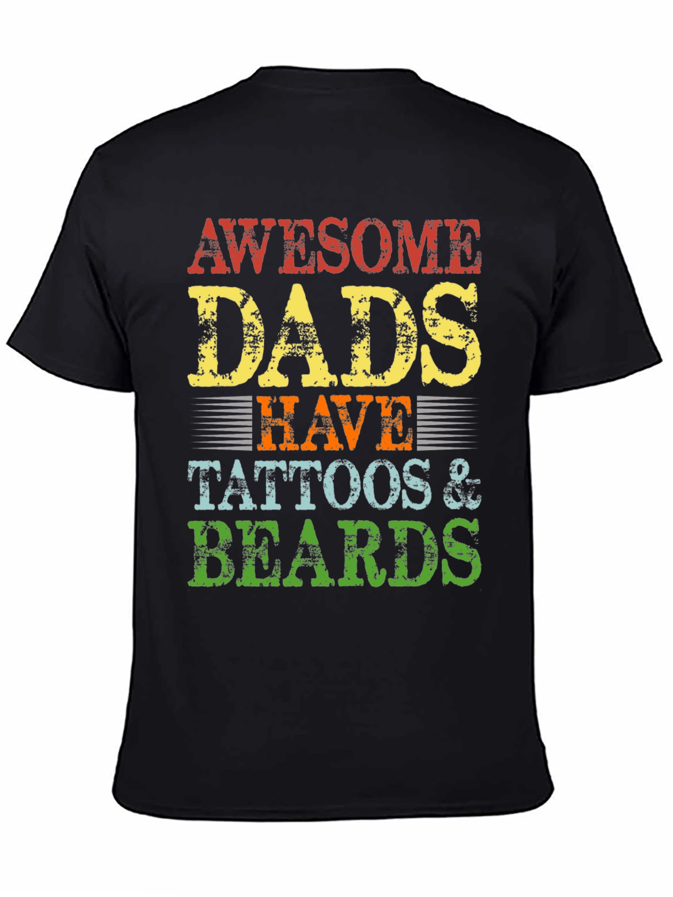 Awesome Dads Tattoos & Beards Graphic T-Shirt