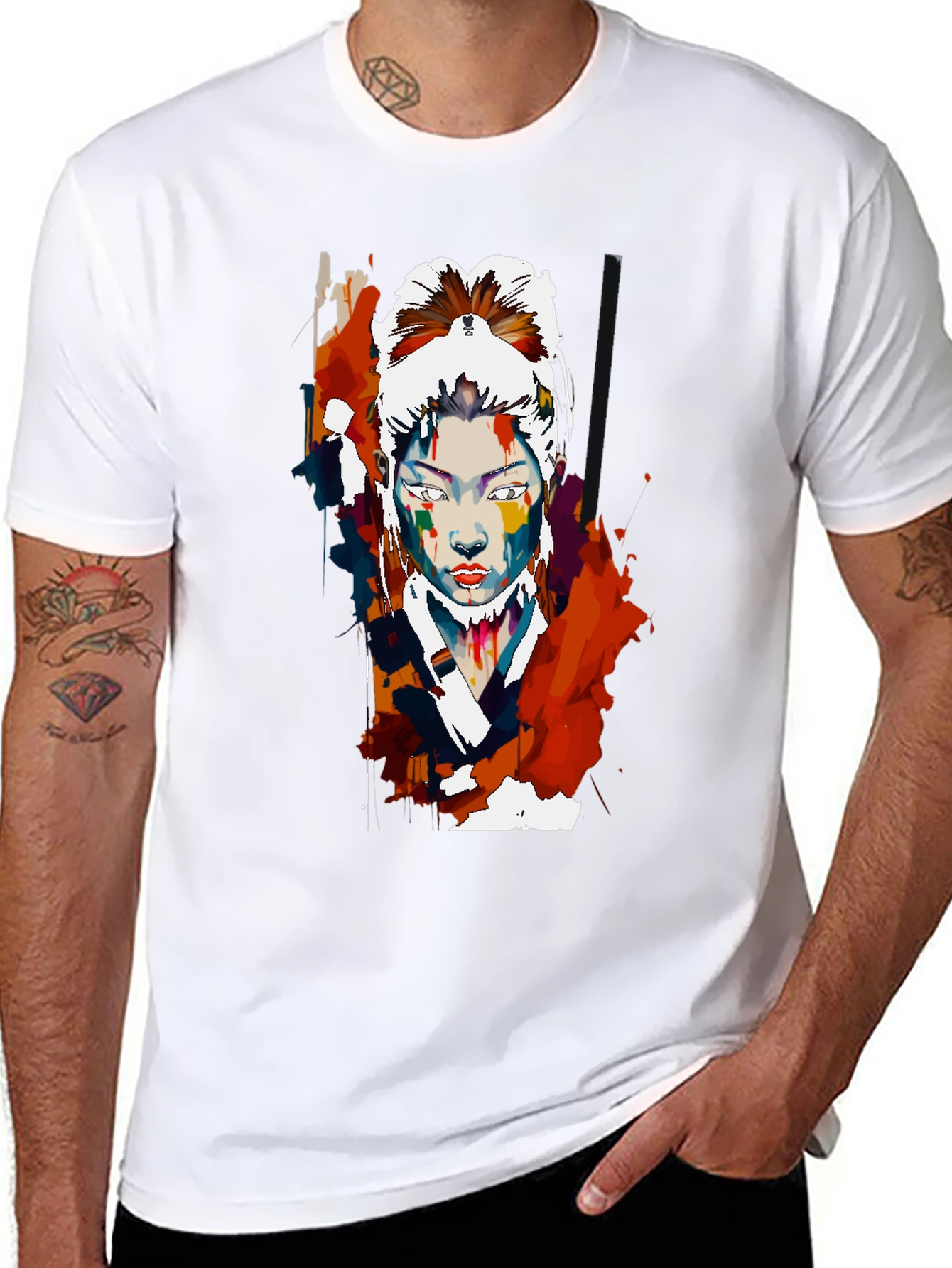 Abstract Asian Woman Graphic T-Shirt