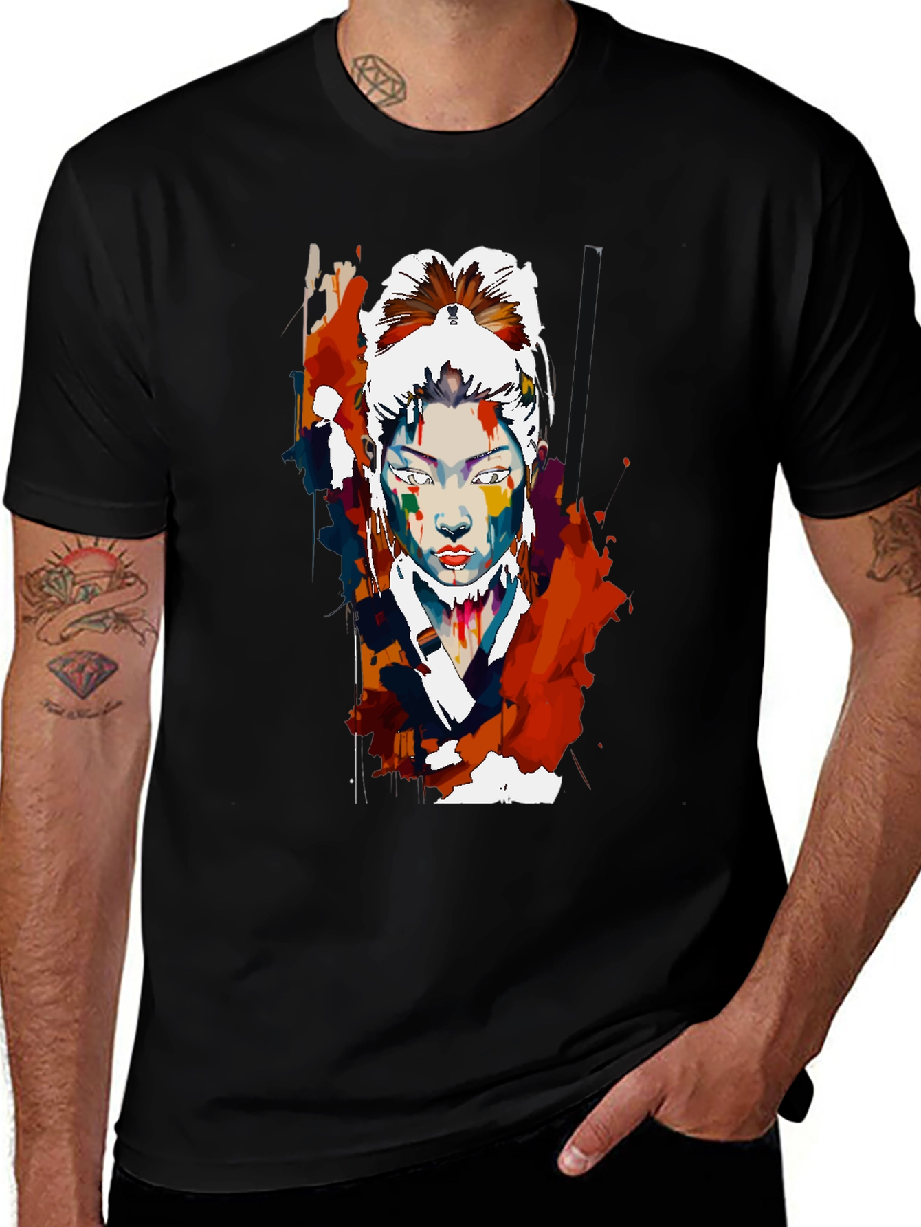 Abstract Asian Woman Graphic T-Shirt