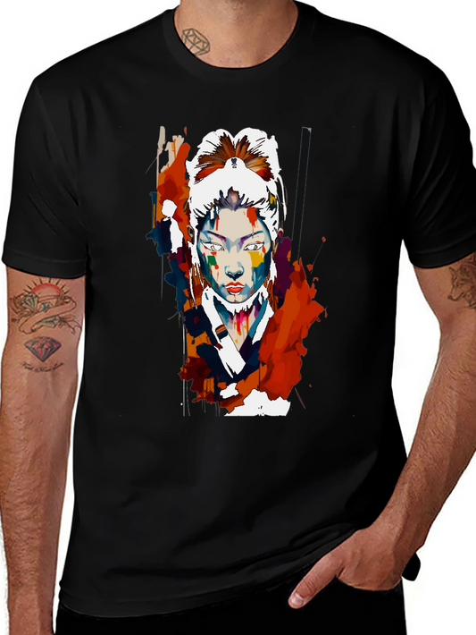 Abstract Asian Woman Graphic T-Shirt