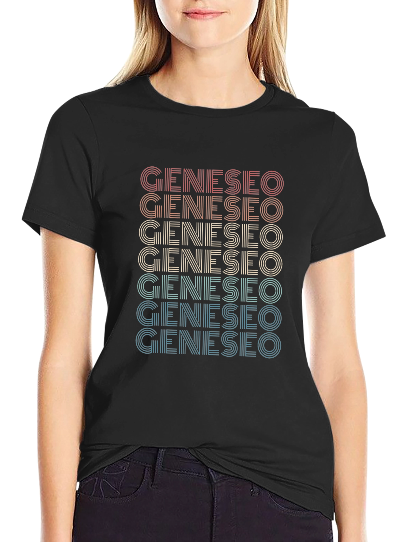 Geneseo Retro Text Graphic T-Shirt