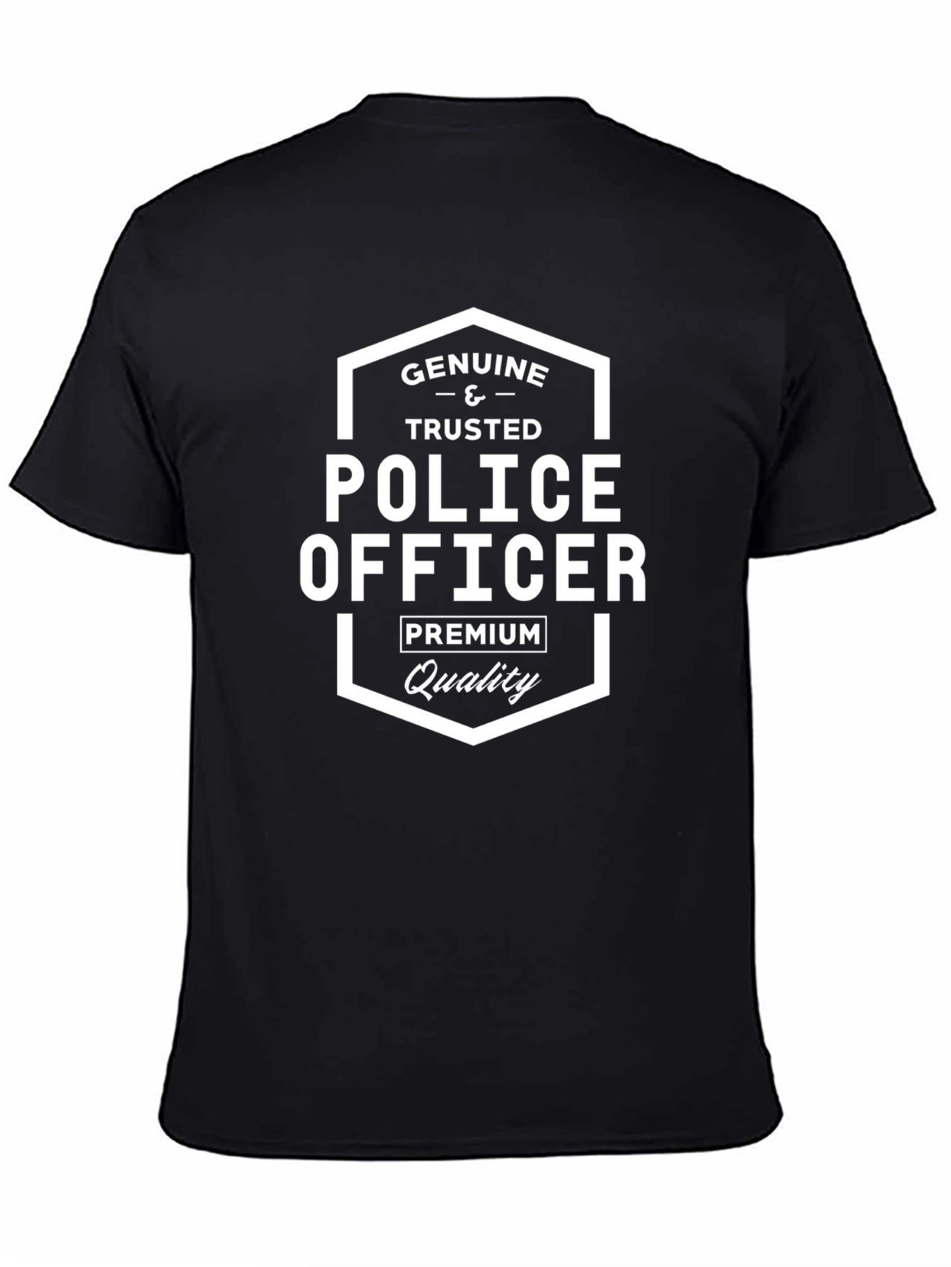 Genuine & Trusted Police Officer Premium Quality Black T-Shirt