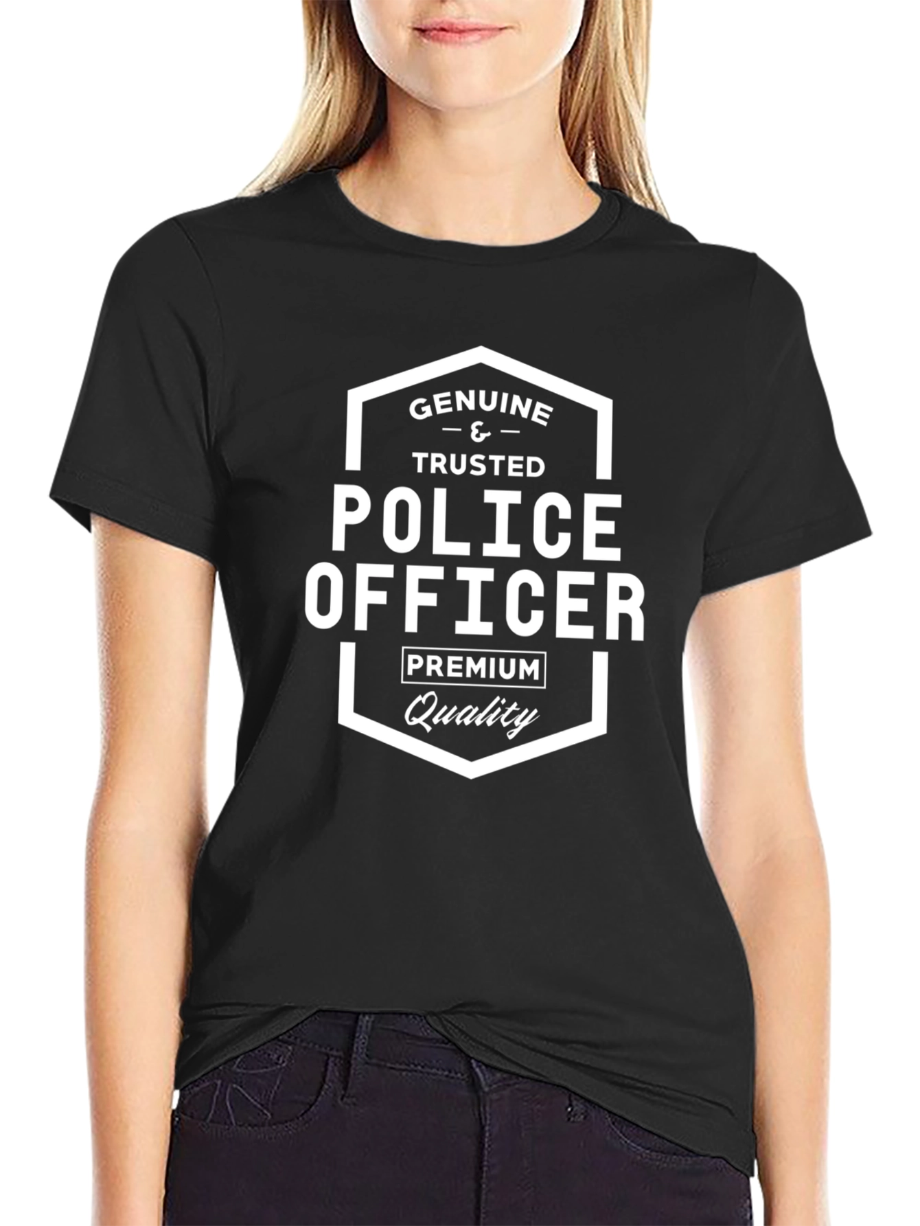 Genuine & Trusted Police Officer Premium Quality Black T-Shirt
