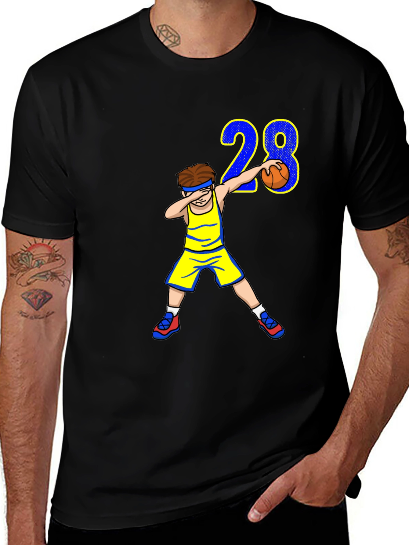 Basketball Dab 28 Black T-Shirt