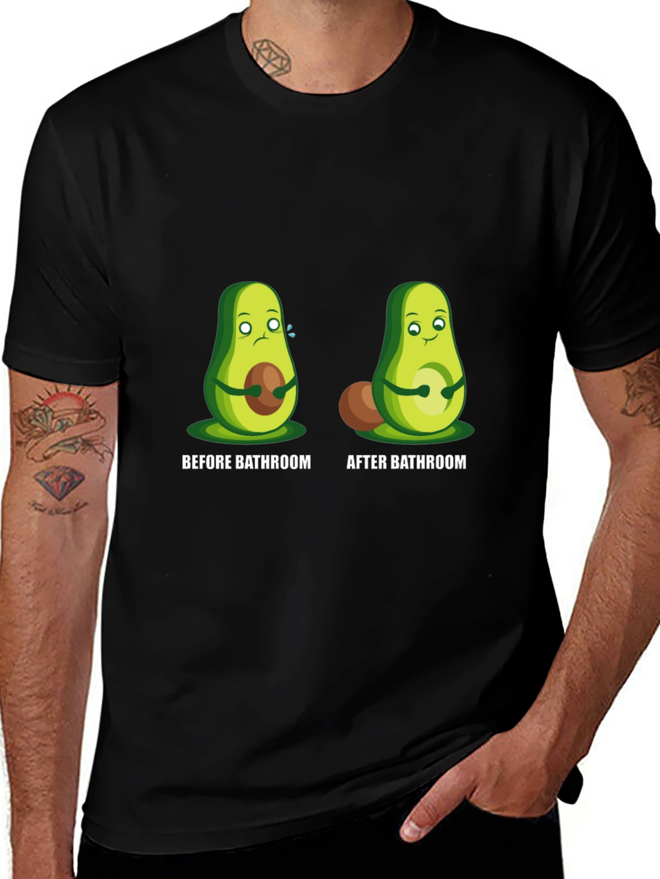 Avocado Before and After Bathroom Graphic Tee