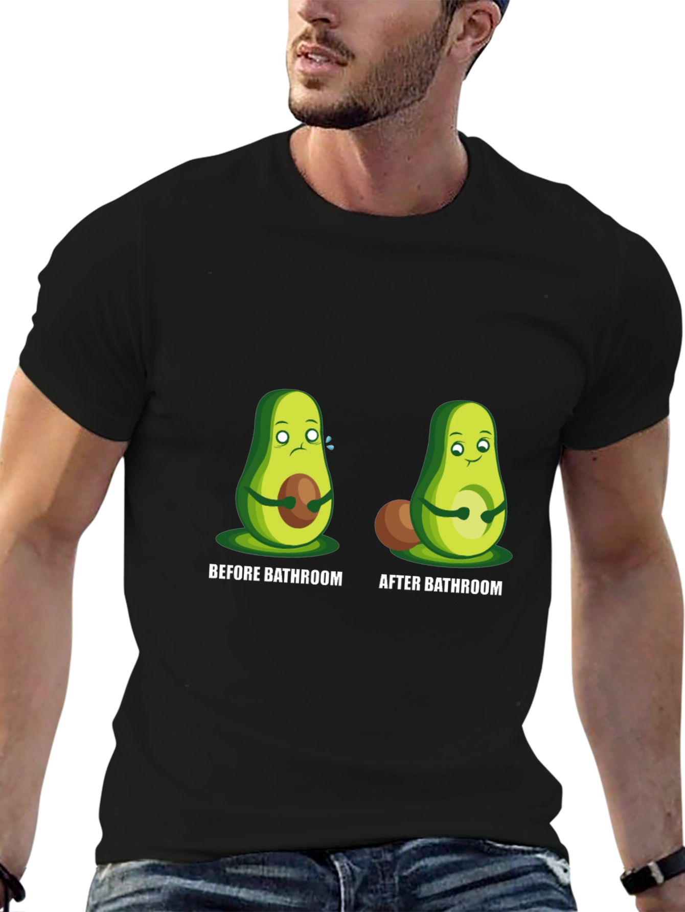 Avocado Before and After Bathroom Graphic Tee