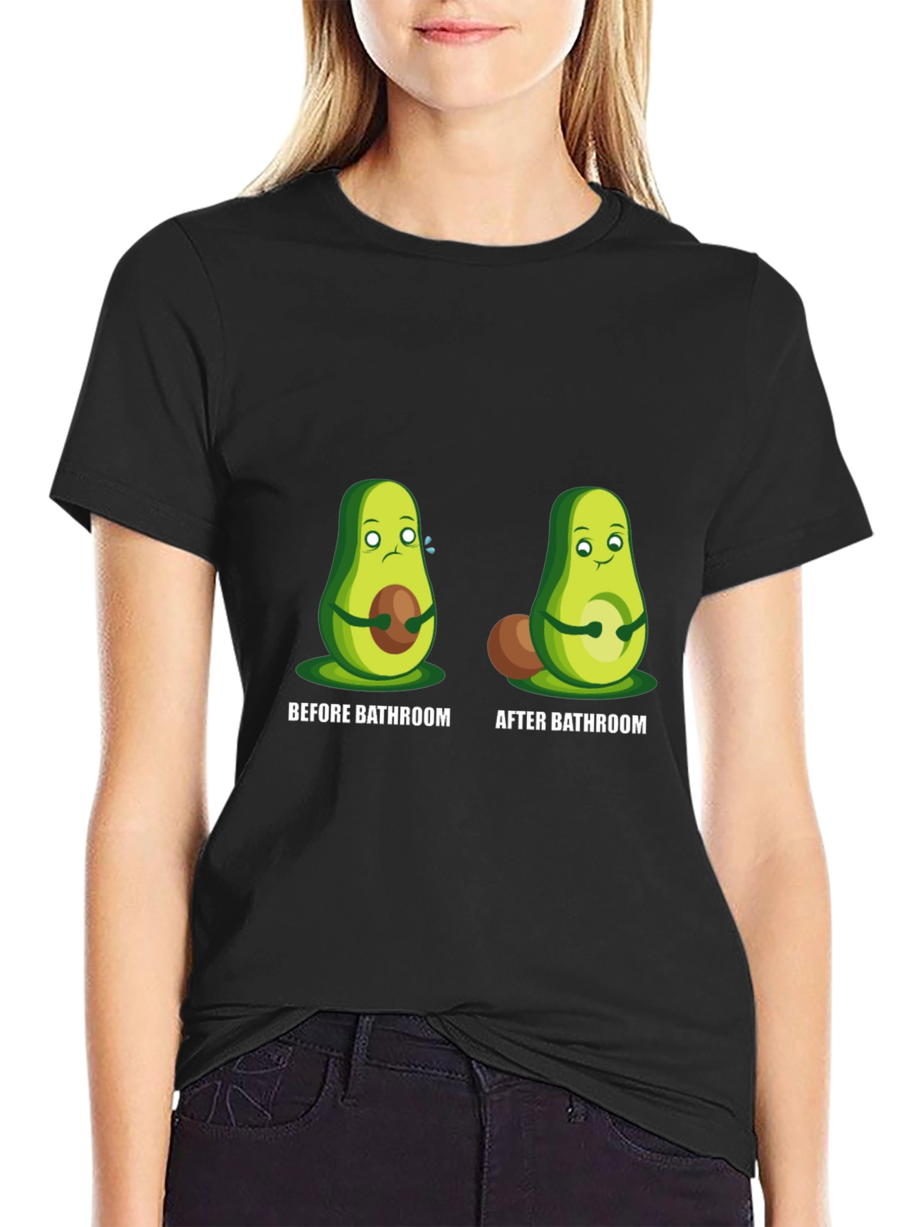 Avocado Before and After Bathroom Graphic Tee