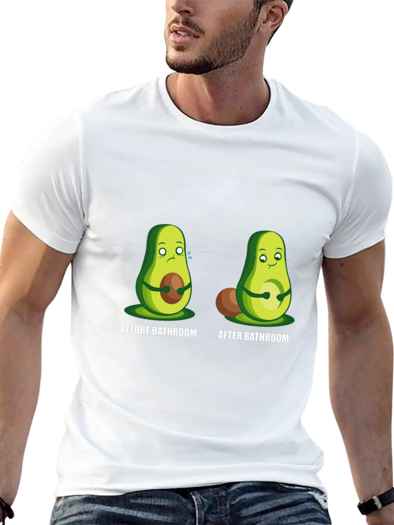 Avocado Before and After Bathroom Graphic Tee