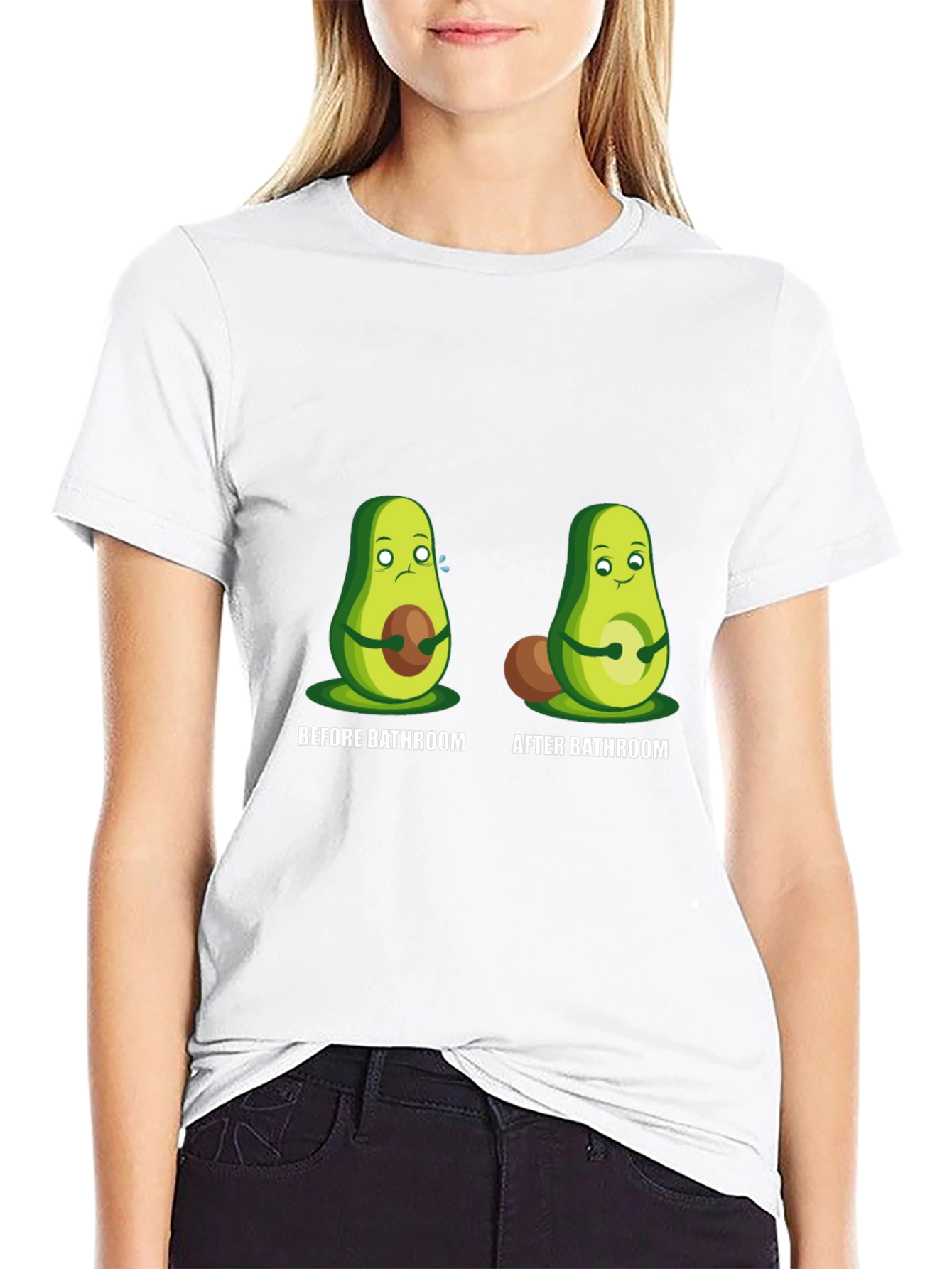 Avocado Before and After Bathroom Graphic Tee