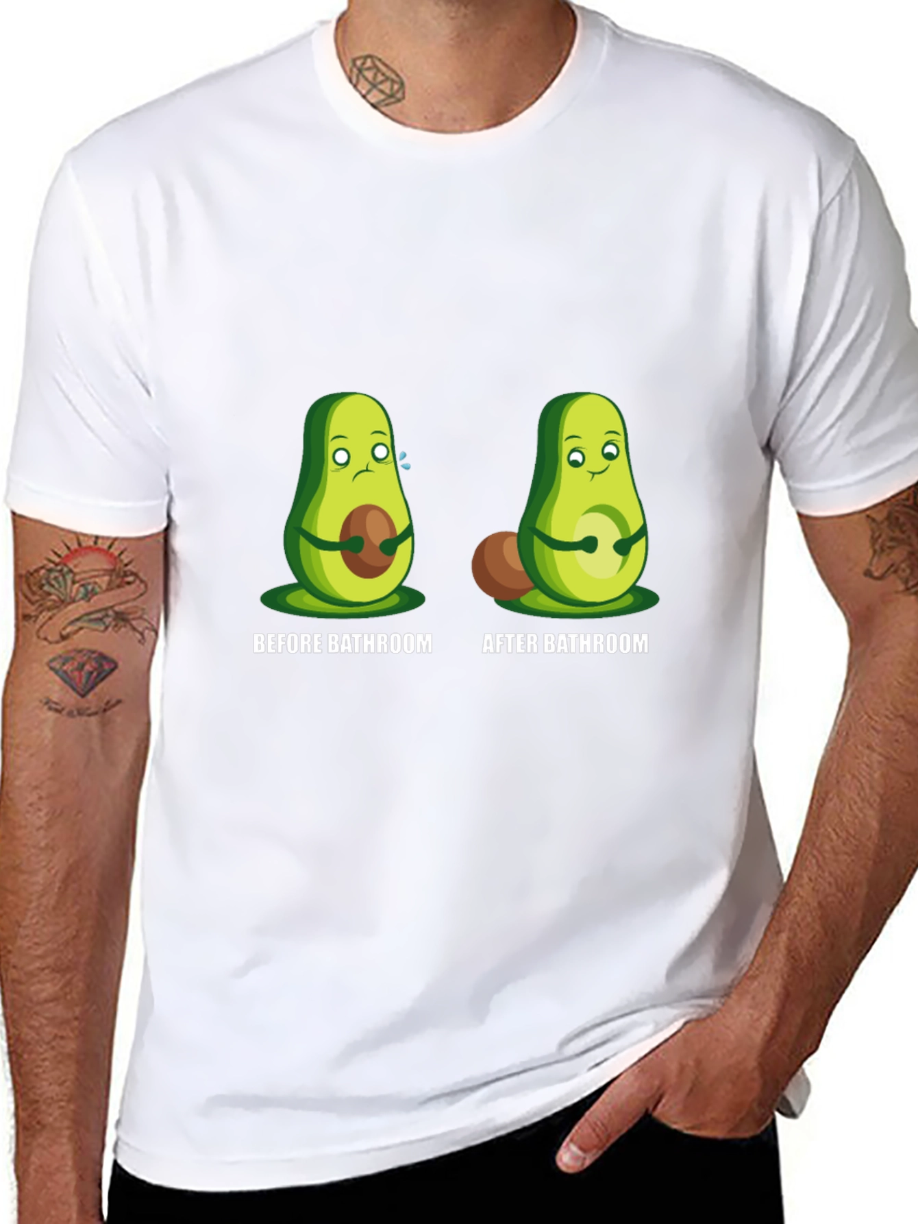 Avocado Before and After Bathroom Graphic Tee