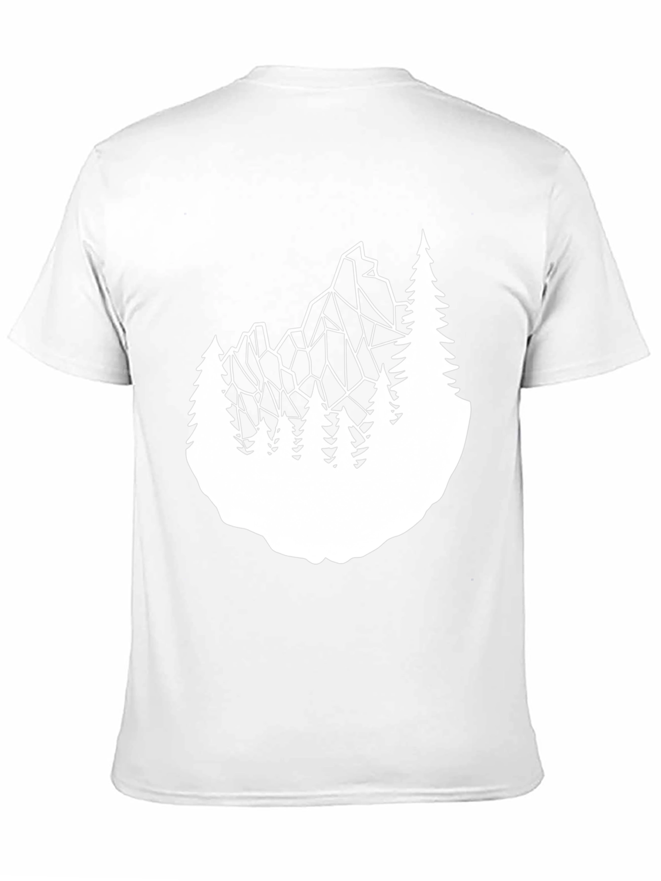Geometric Mountain & Trees Graphic Tee - Black