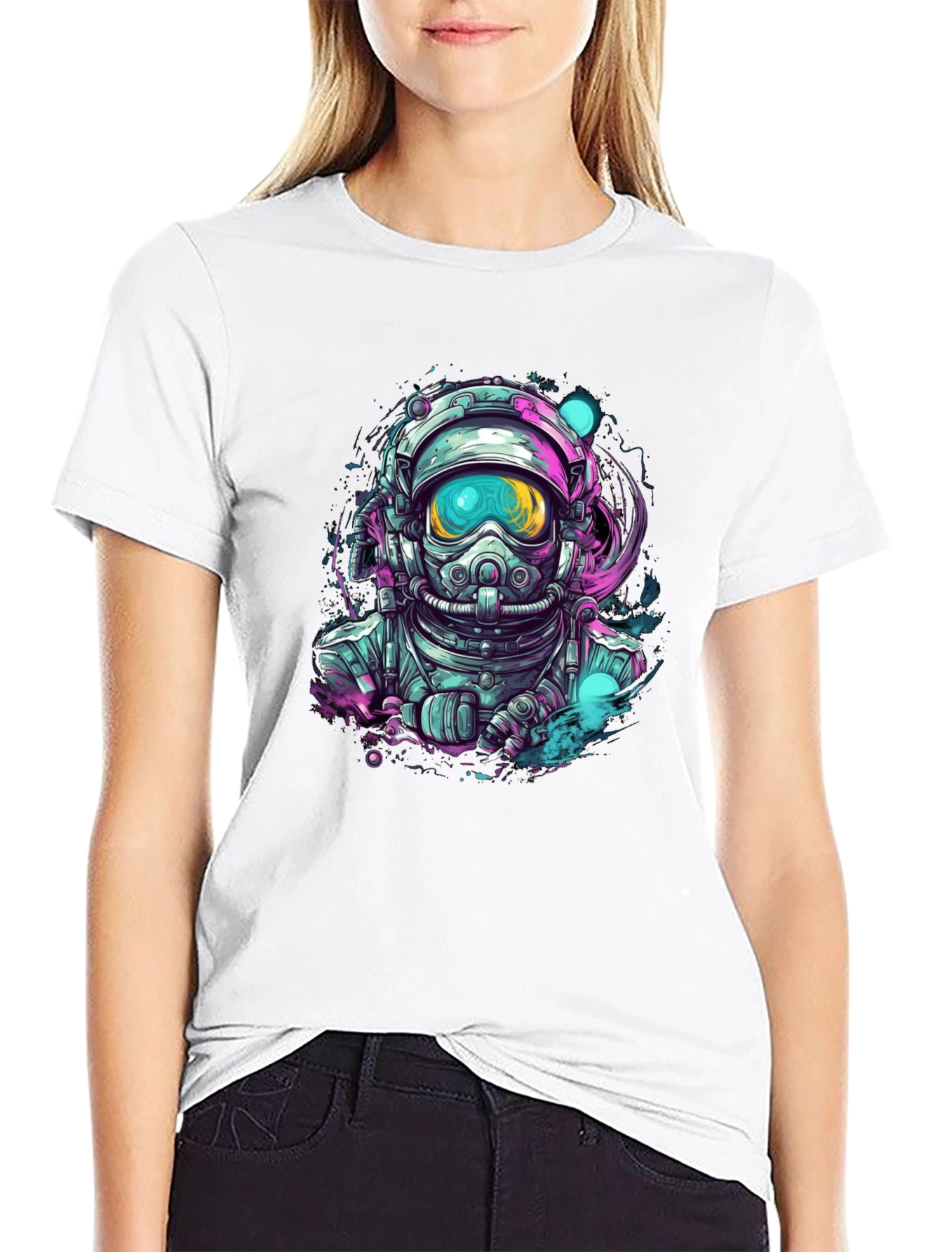 Astronaut Graphic Black T-Shirt - Space Explorer Tee