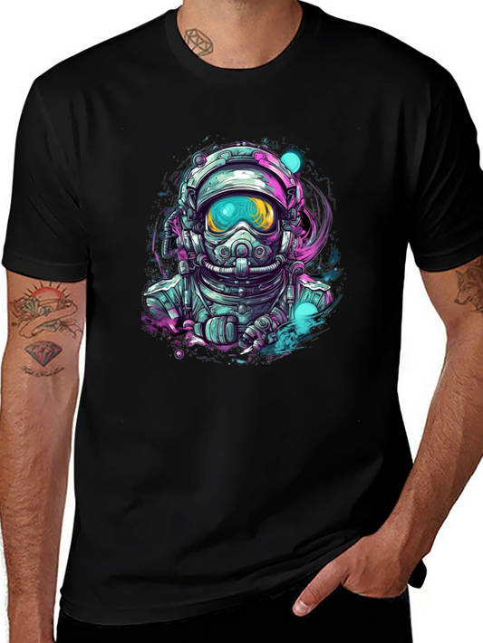 Astronaut Graphic Black T-Shirt - Space Explorer Tee