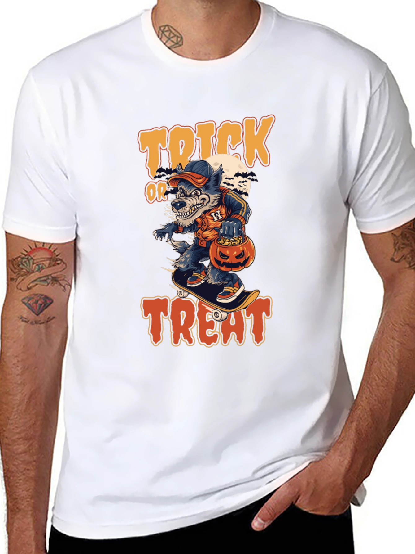 Halloween Wolf Skateboarder T-Shirt