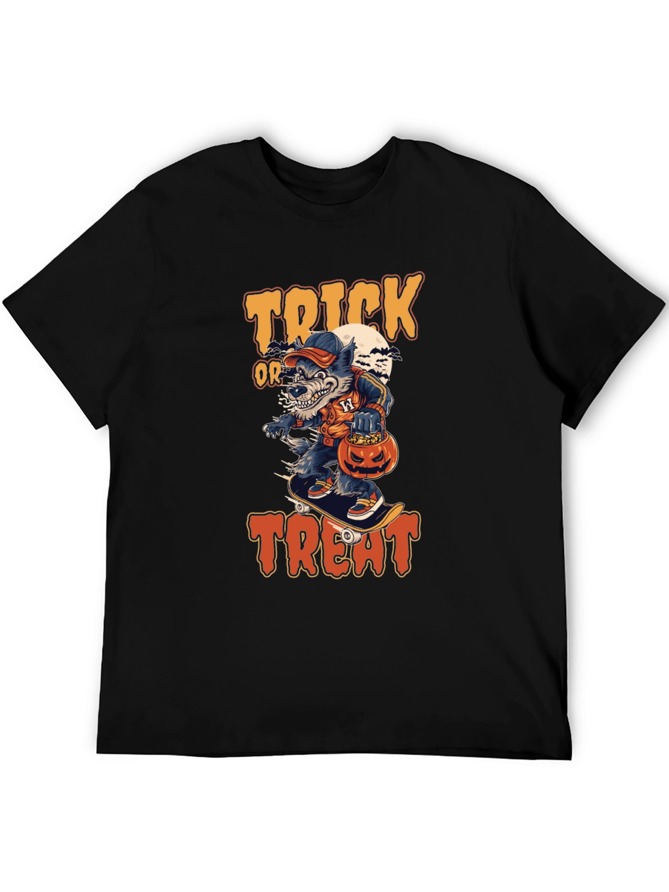 Halloween Wolf Skateboarder T-Shirt