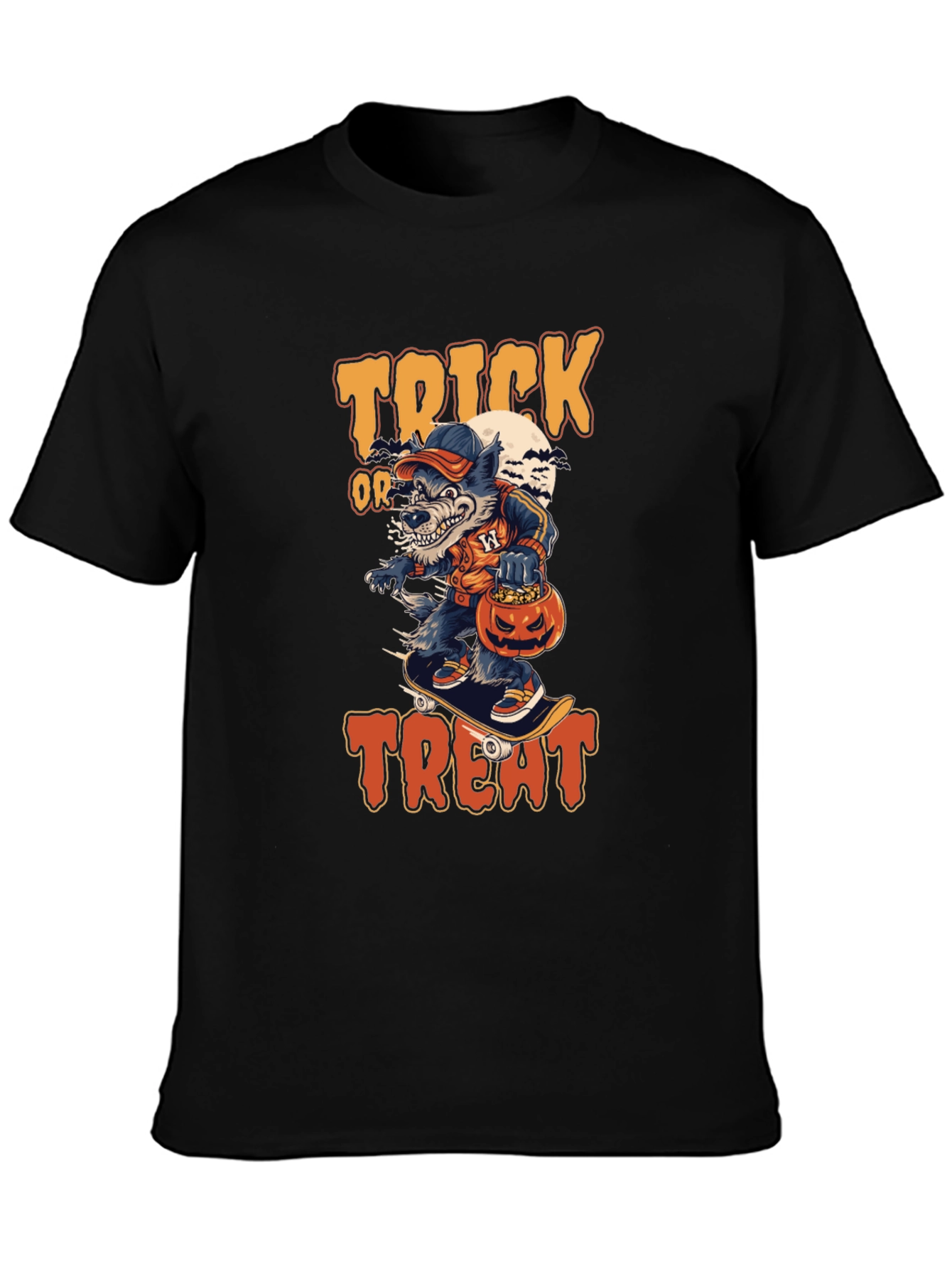 Halloween Wolf Skateboarder T-Shirt