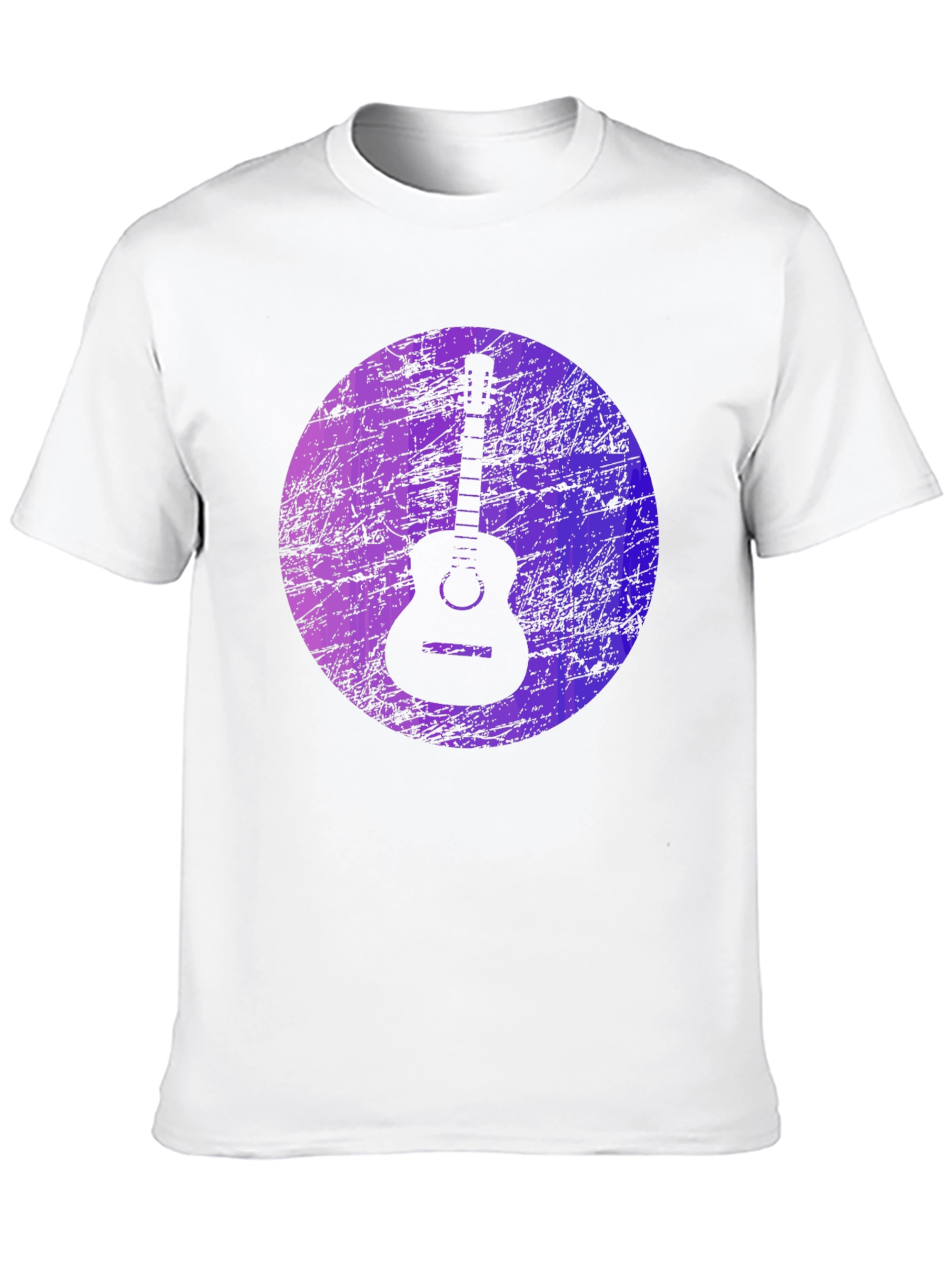 Guitar Graphic Print Black T-Shirt