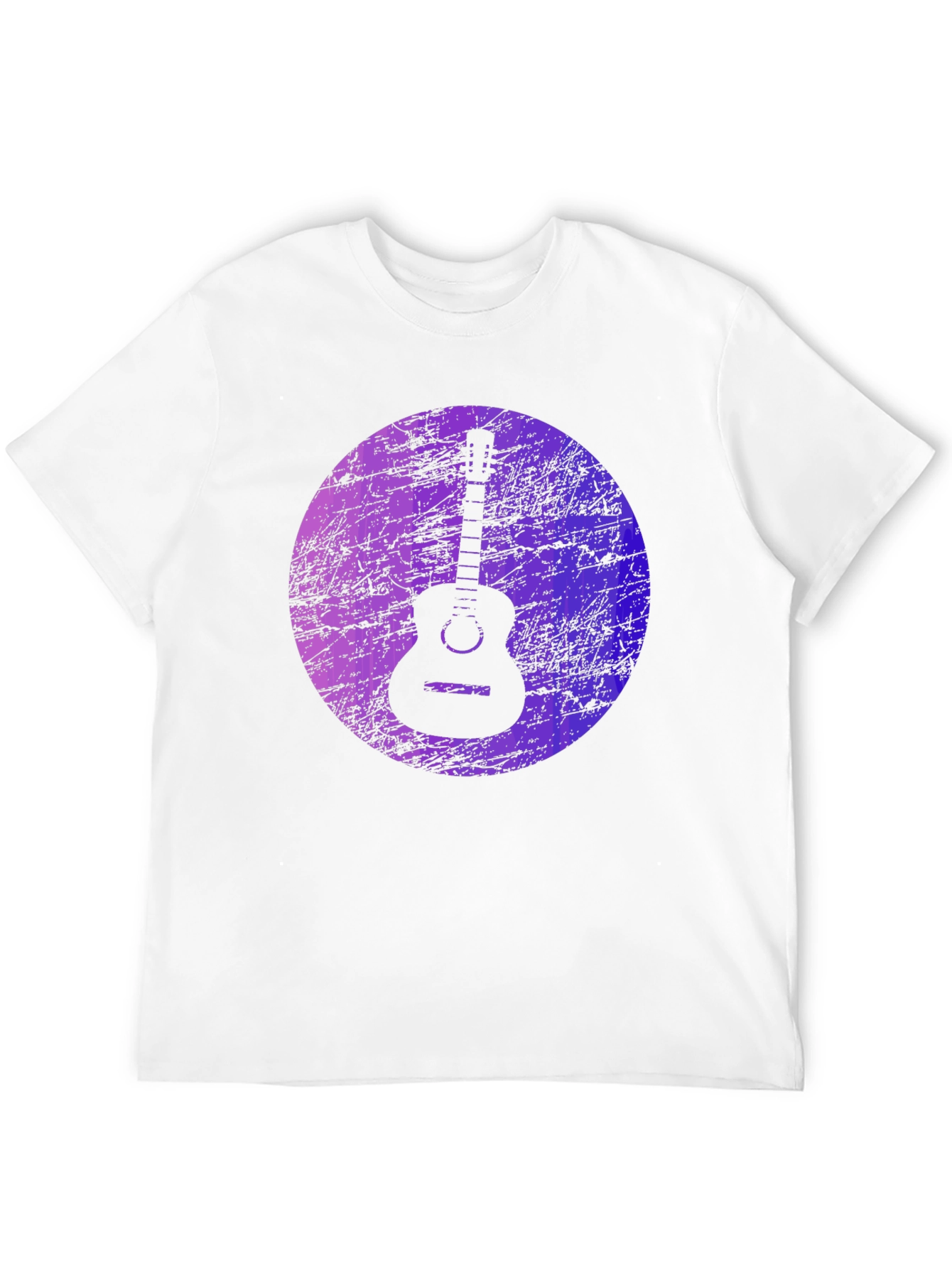 Guitar Graphic Print Black T-Shirt