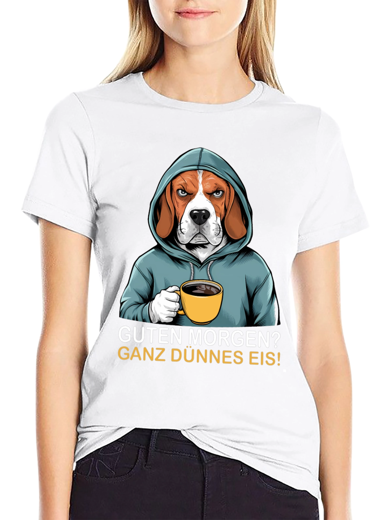 Grumpy Beagle T-Shirt - Guten Morgen
