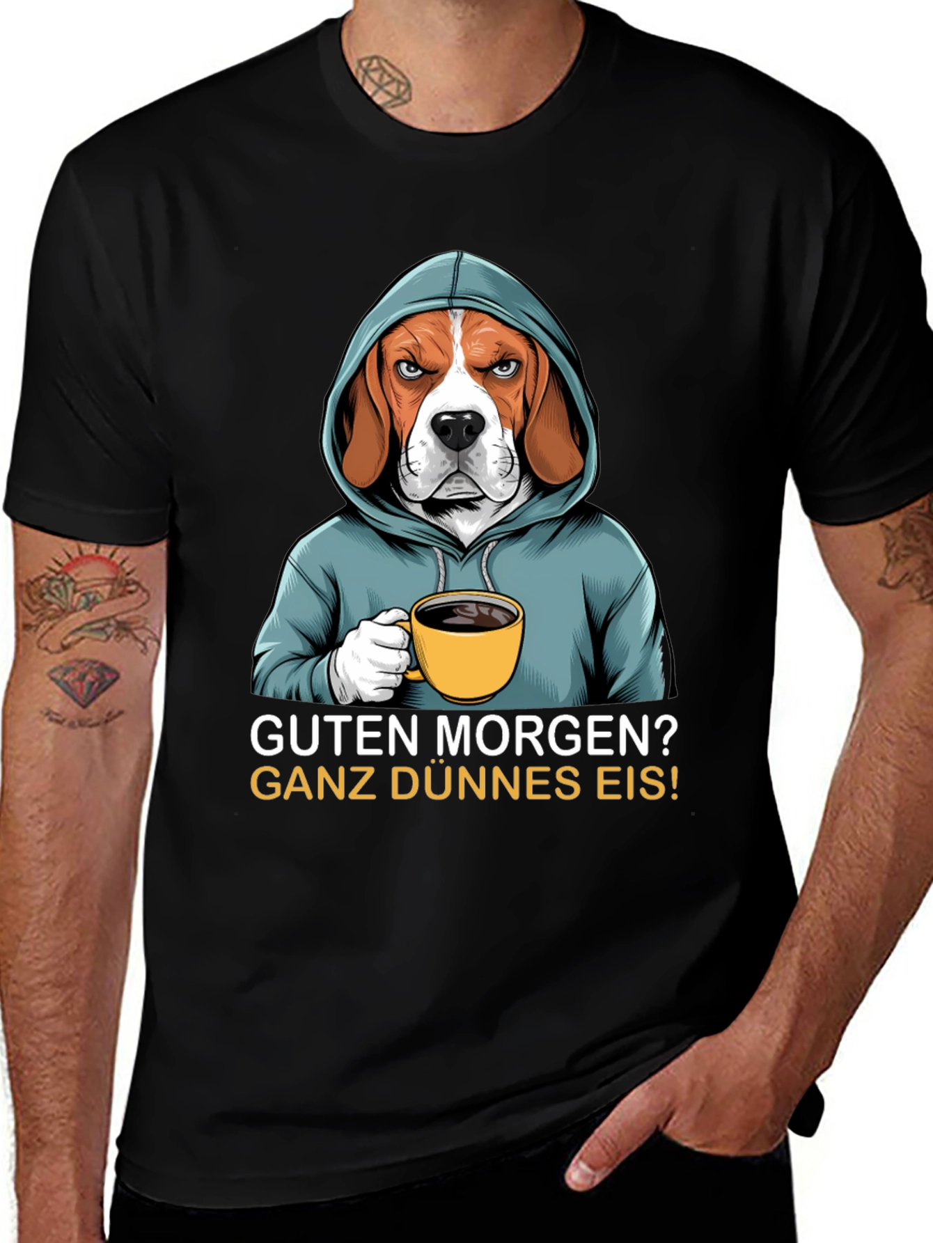 Grumpy Beagle T-Shirt - Guten Morgen