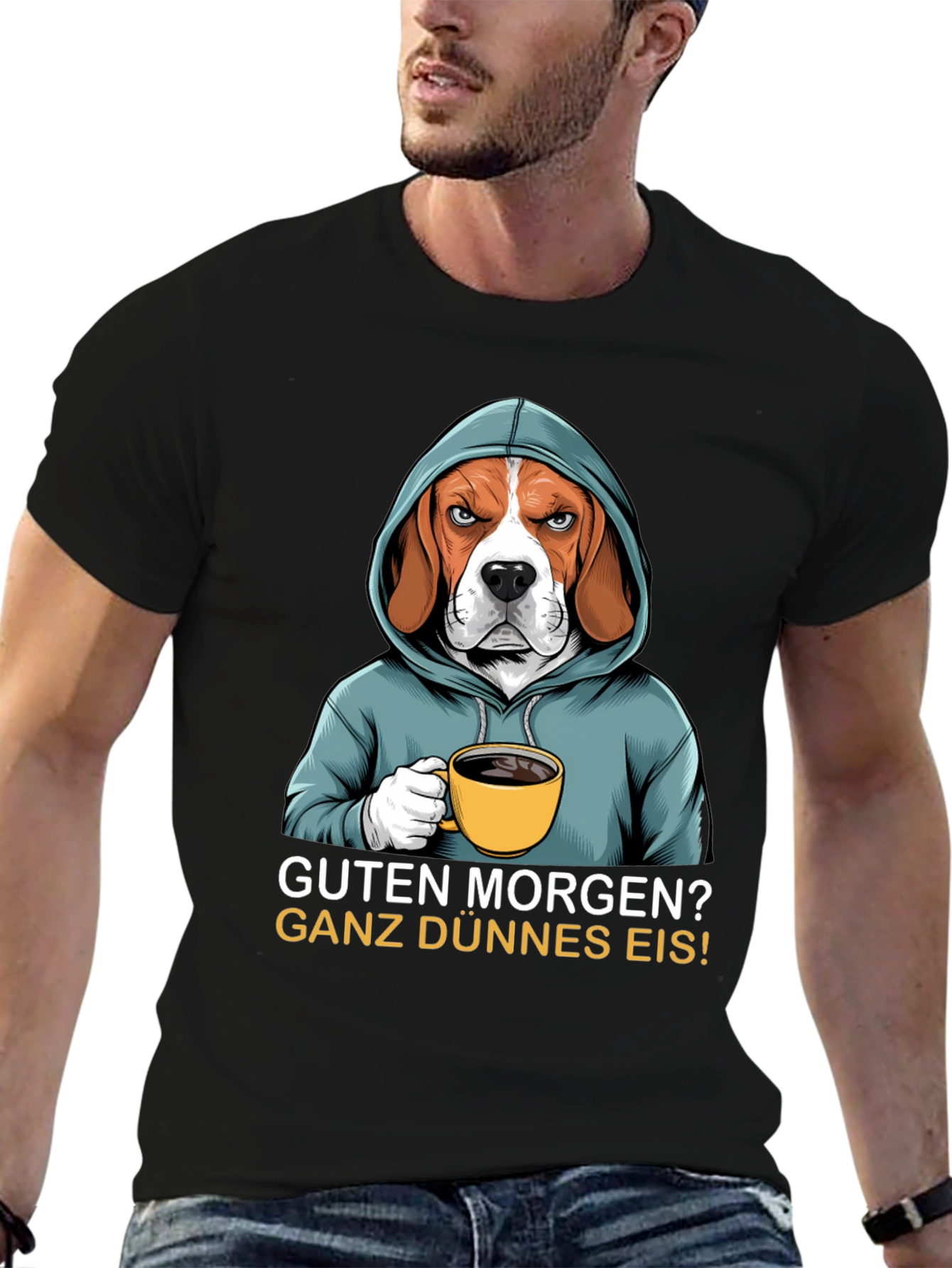 Grumpy Beagle T-Shirt - Guten Morgen