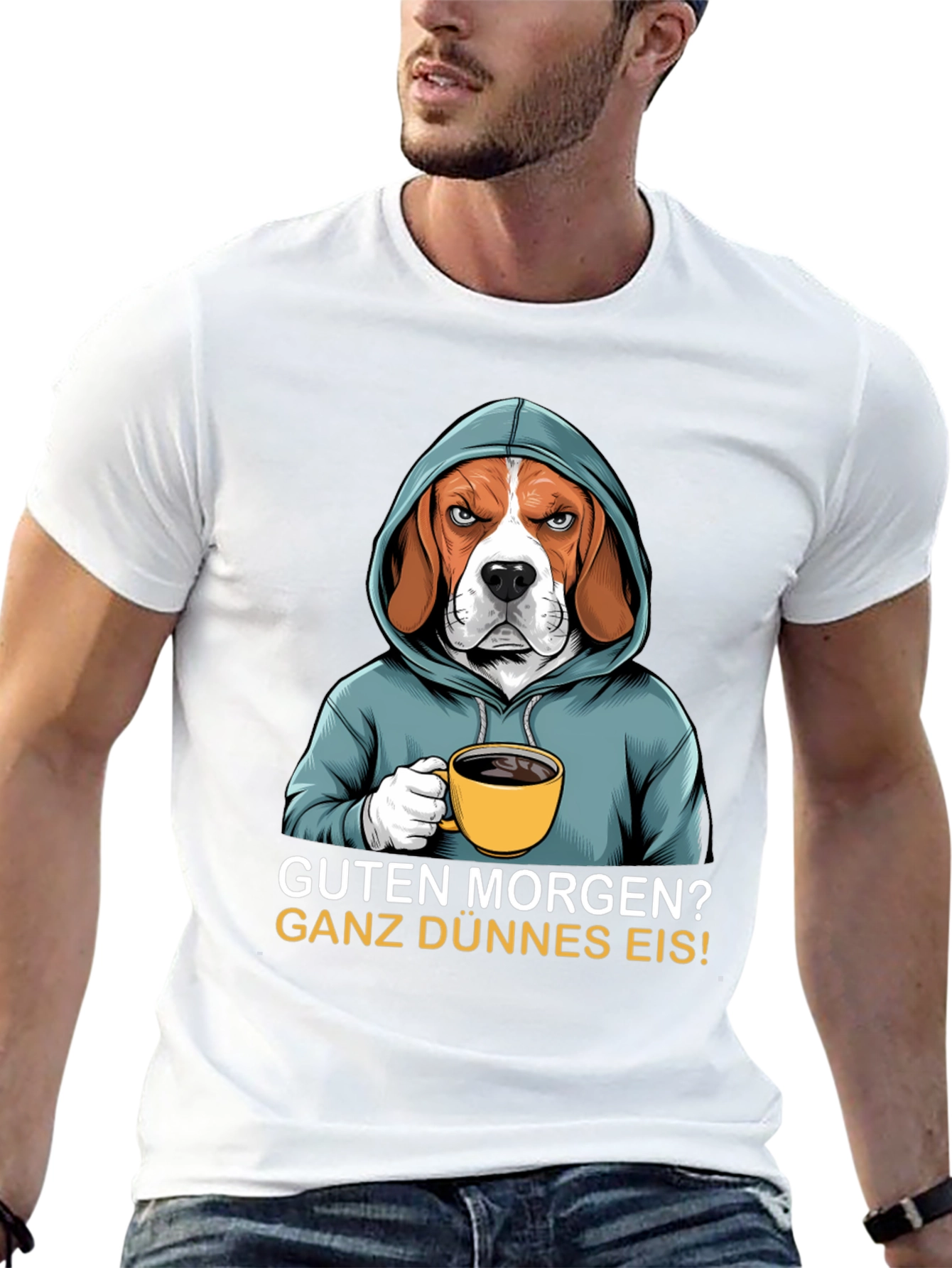 Grumpy Beagle T-Shirt - Guten Morgen
