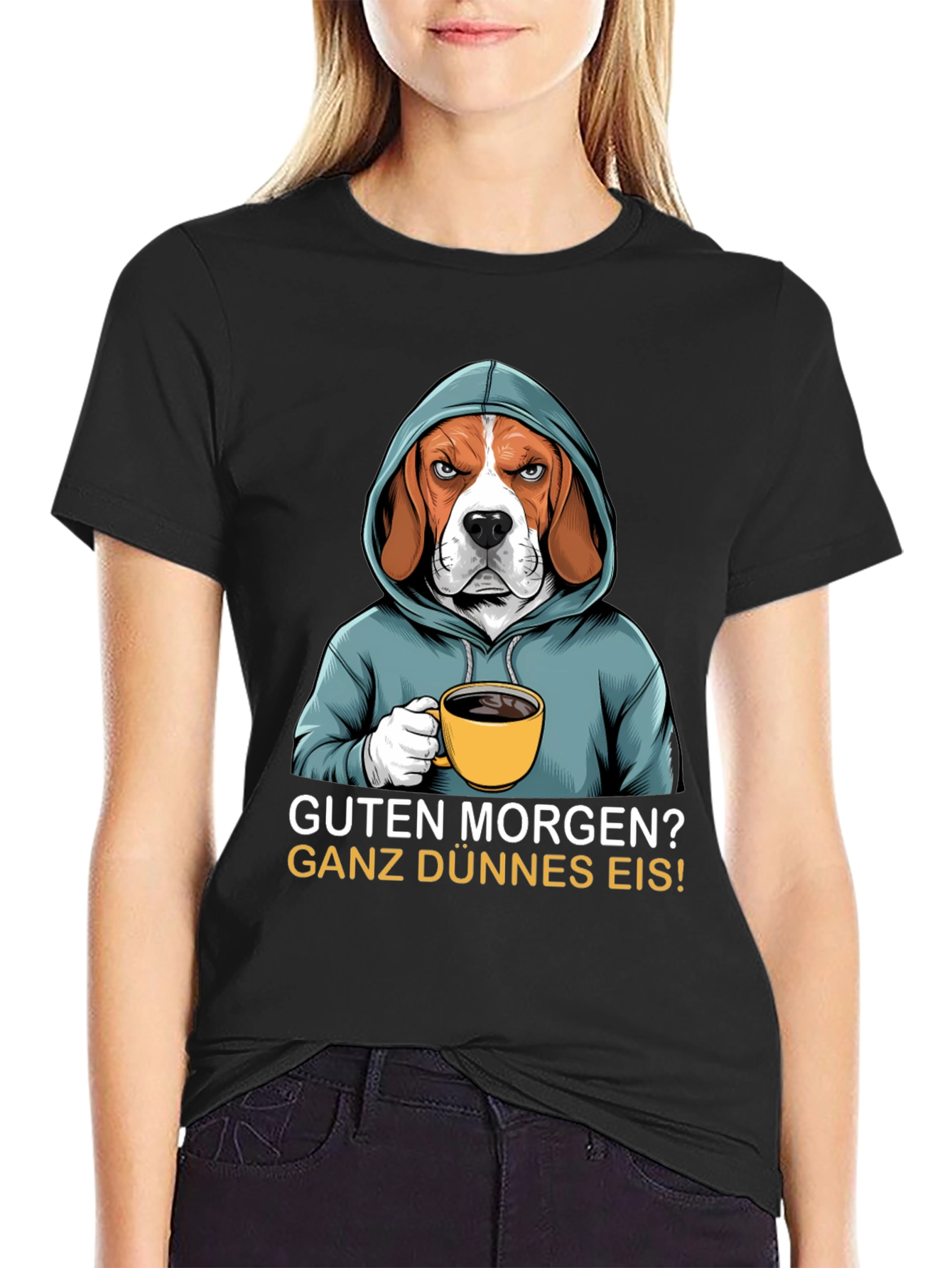 Grumpy Beagle T-Shirt - Guten Morgen