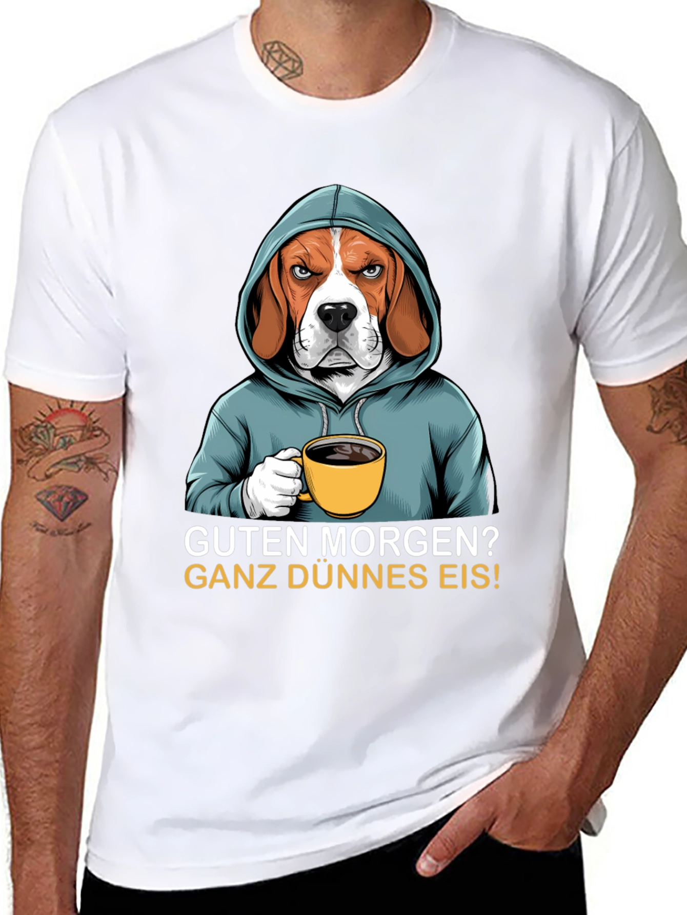 Grumpy Beagle T-Shirt - Guten Morgen