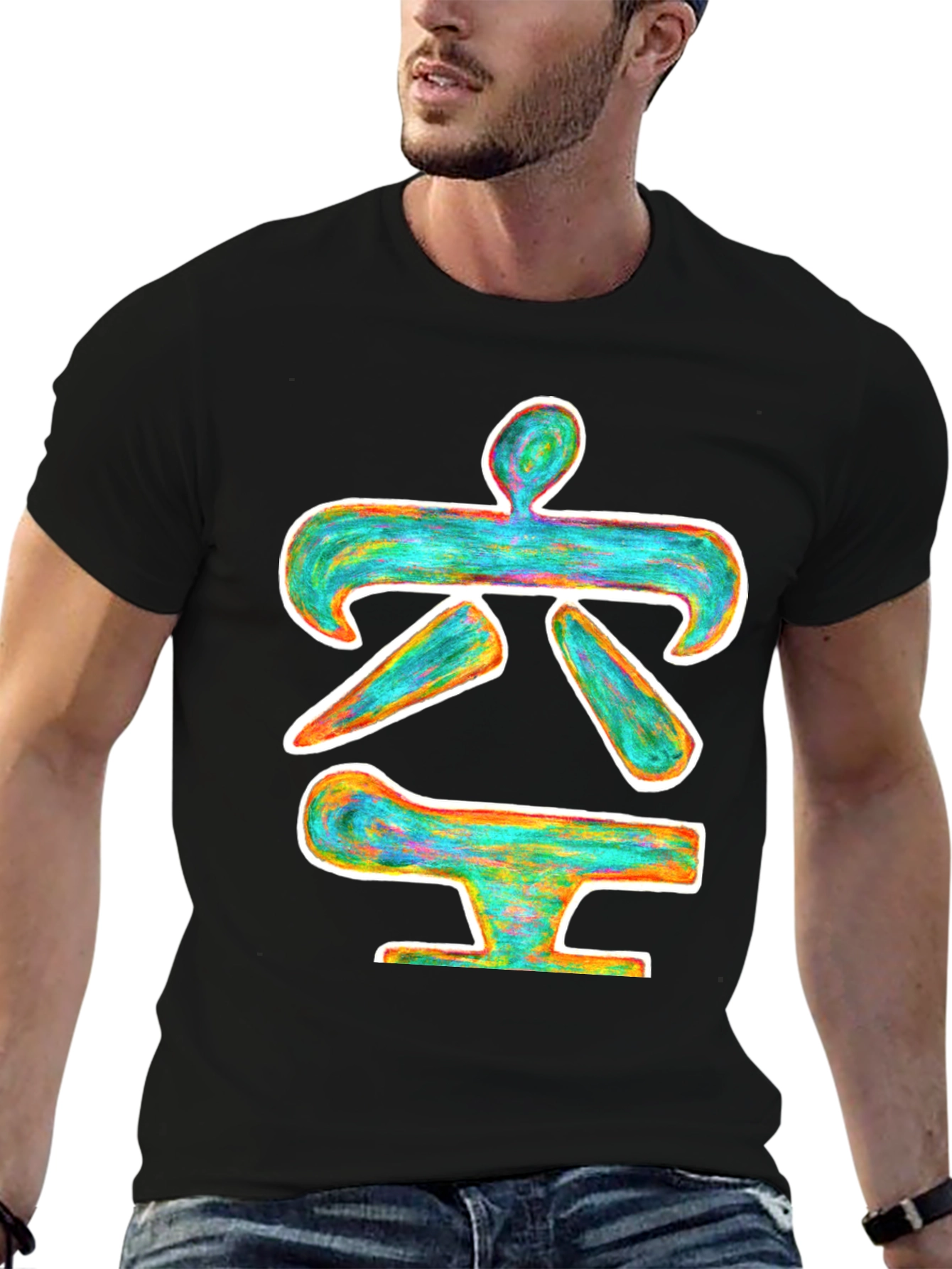 Abstract Symbol Black T-Shirt